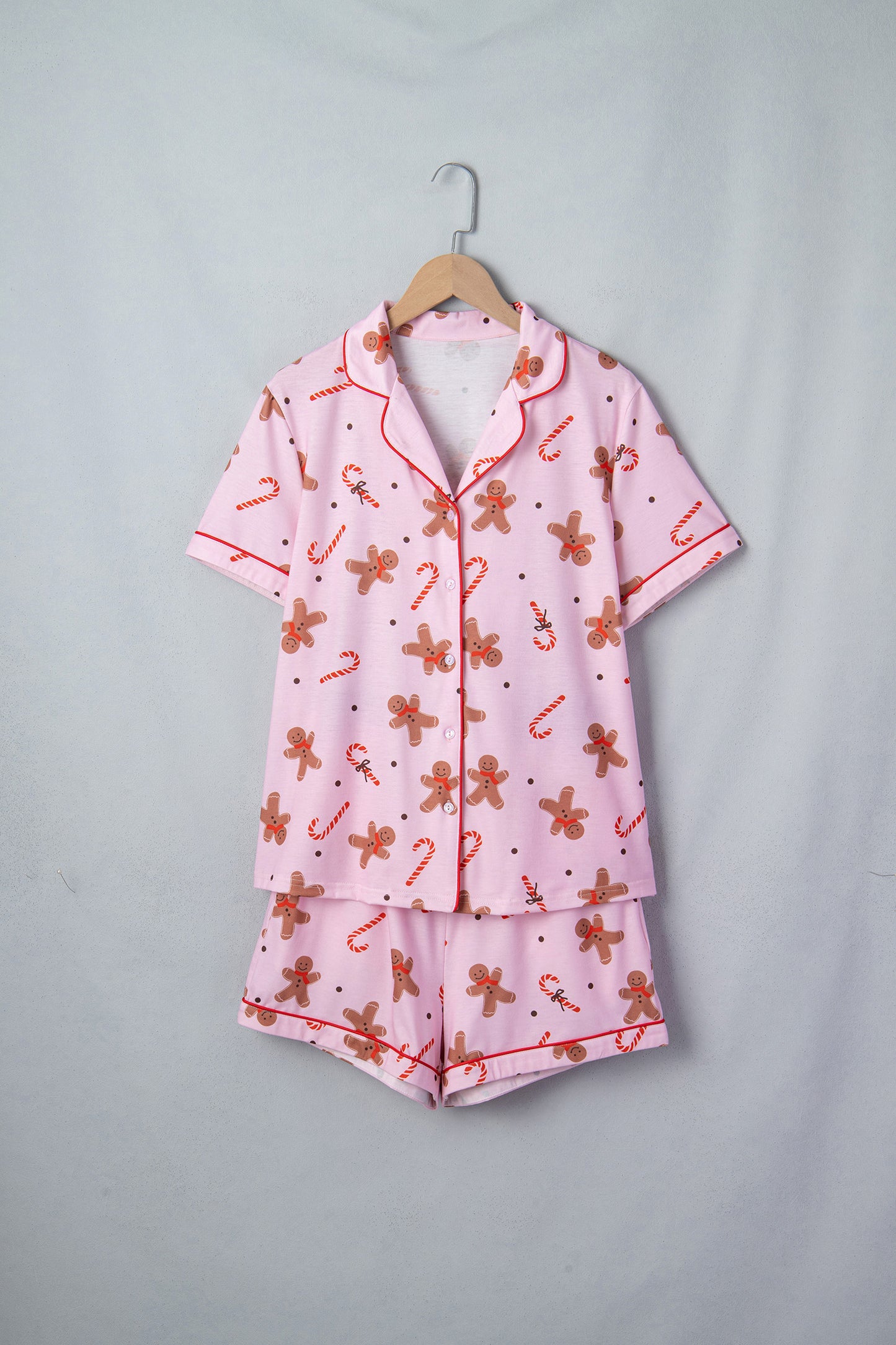 Pink Short Sleeve Lounge Set