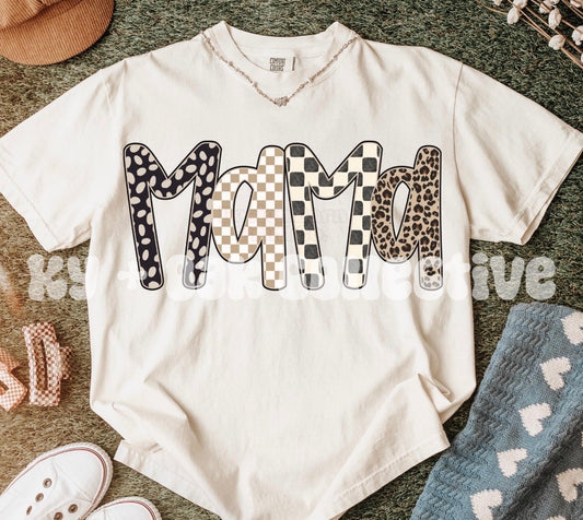 Neutral Dots + Checks Mama