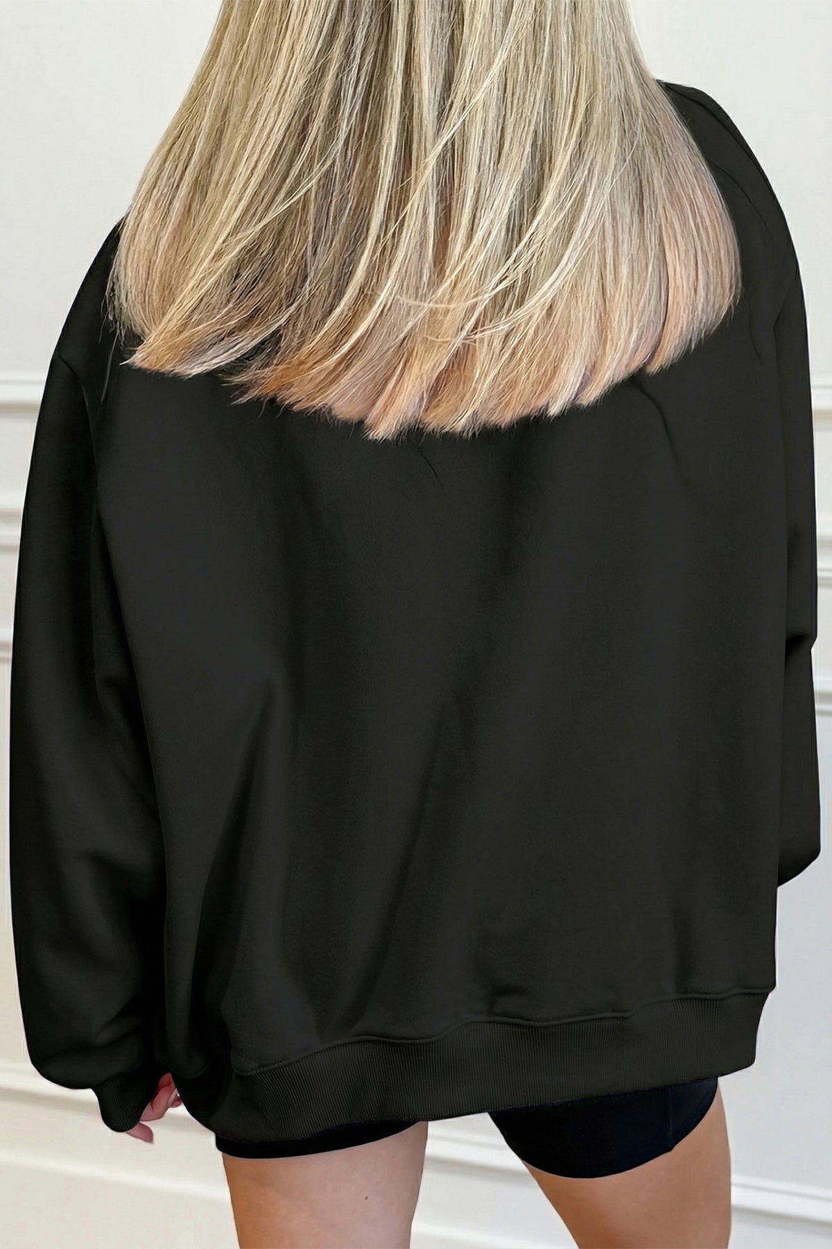 Solid Color Oversized Mock Neck Sweatshirt