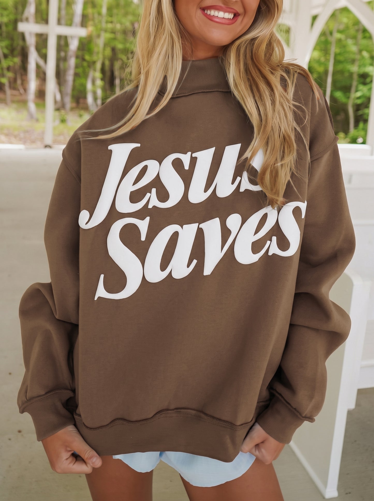 Jesus Saves Baggy Sweatshirt