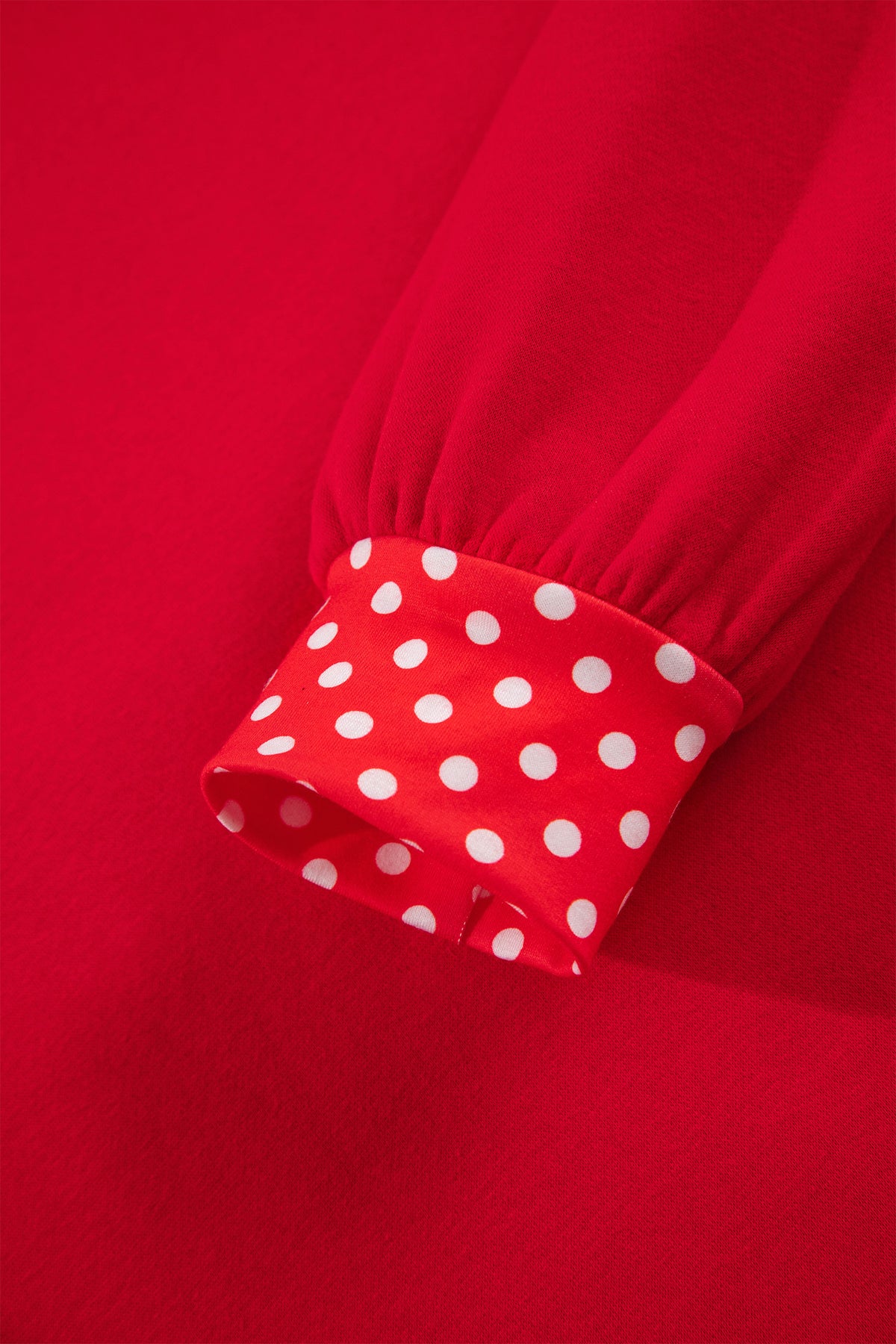 Polka Dot Letter Print Contrast Trim Mock Neck Sweatshirt