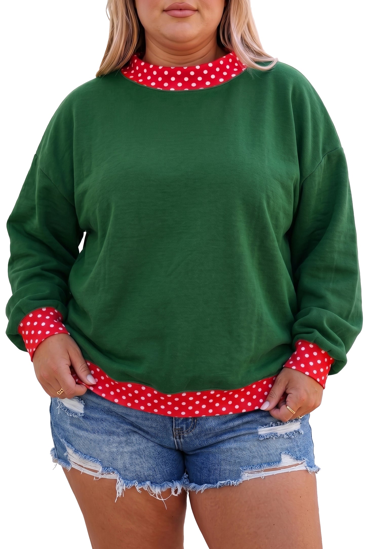 Polka Dot Accents Sweatshirt