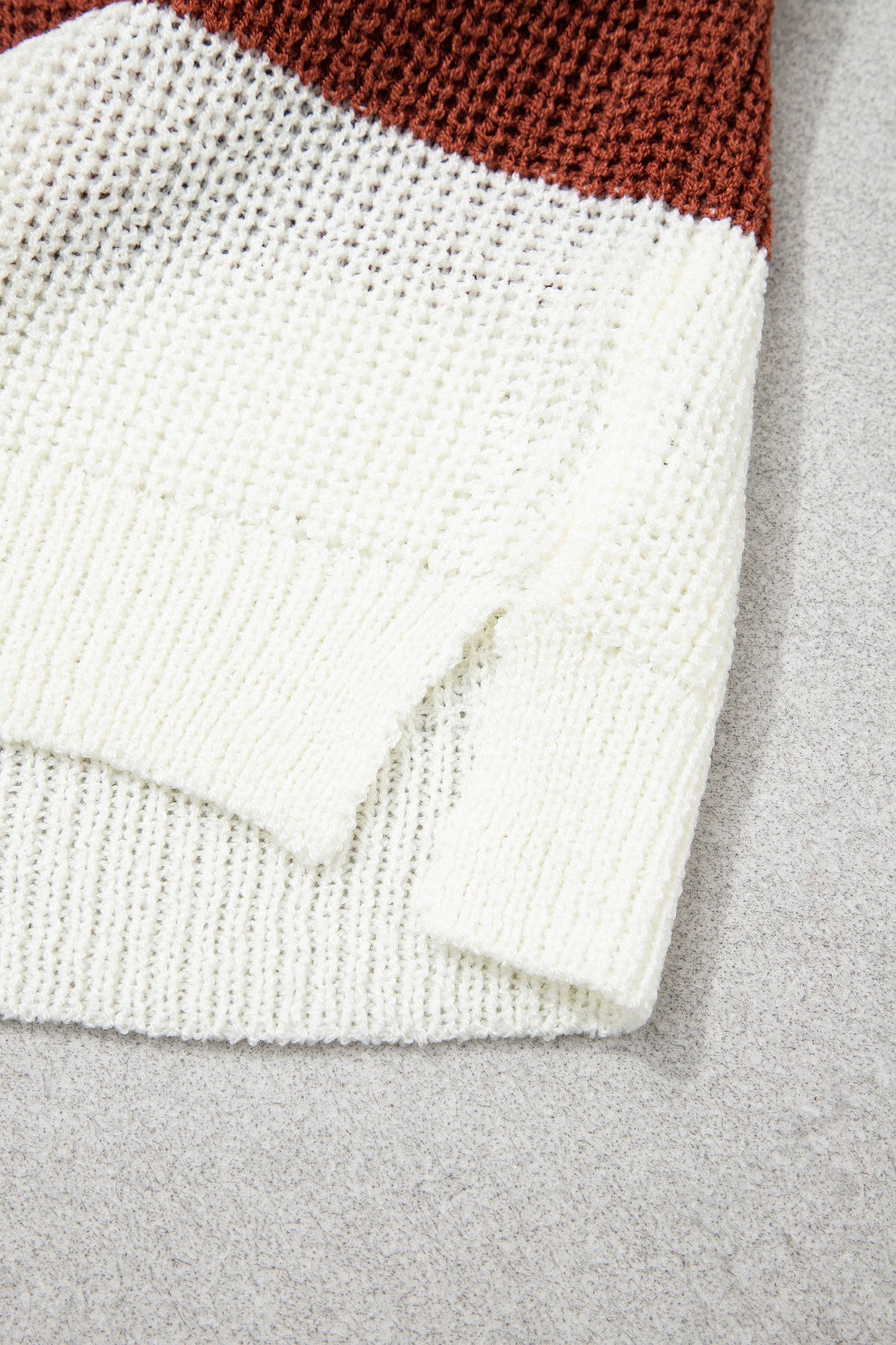 Stripe Striped Colorblock Knit V Neck Short Sleeve Loose Sweater