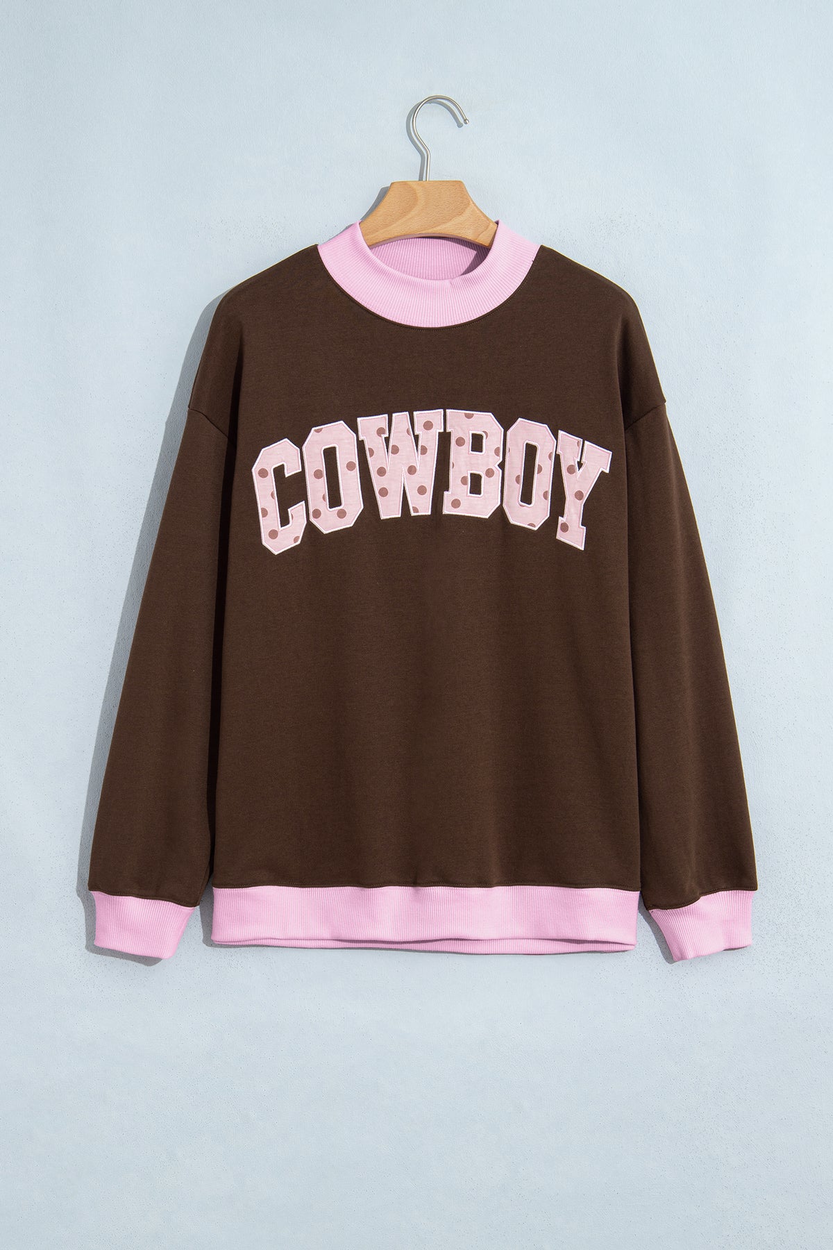 Polka Dot Letter Graphic Colorblock Sweatshirt