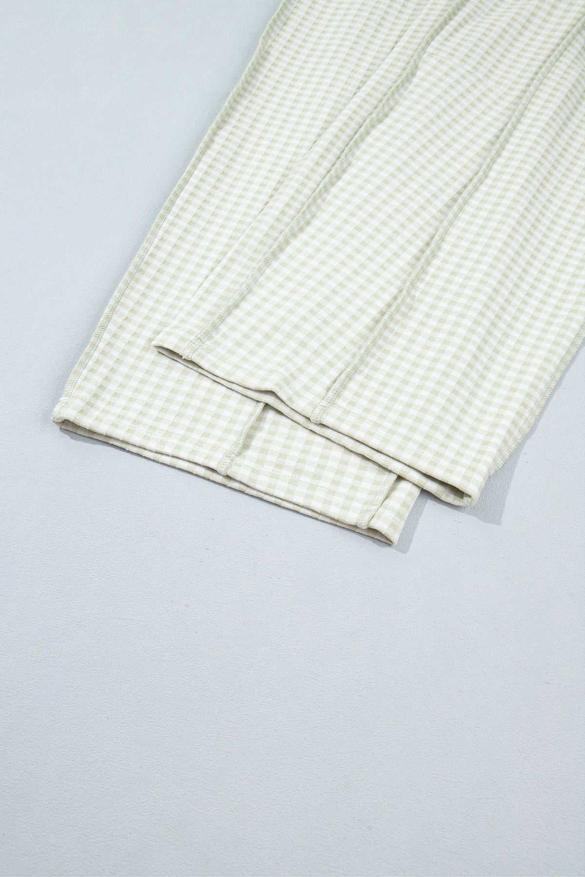 Plaid Contrast Trim Drawstring Elastic Waist Shift Pants