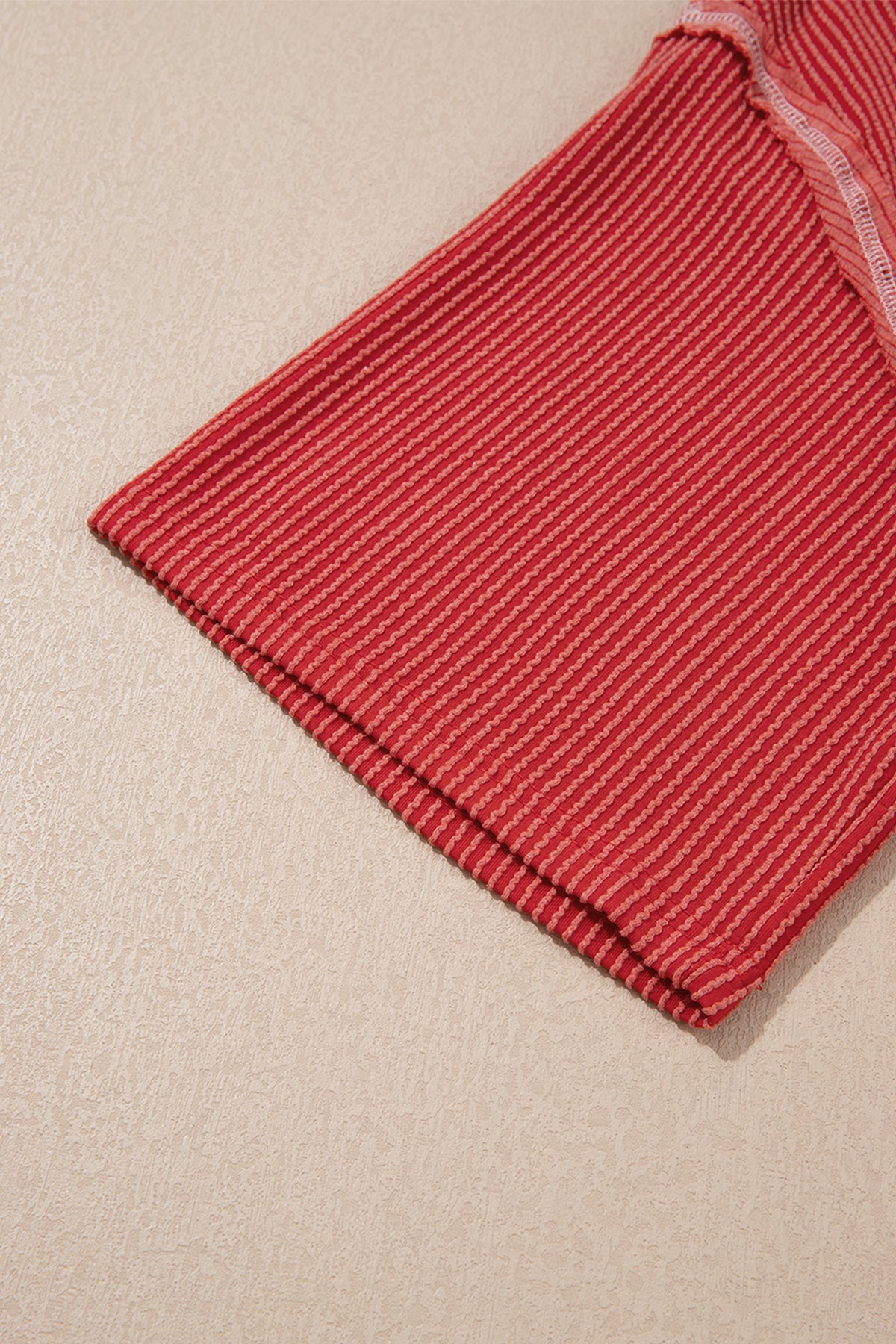 Fiery Red Twist Ribbed Top
