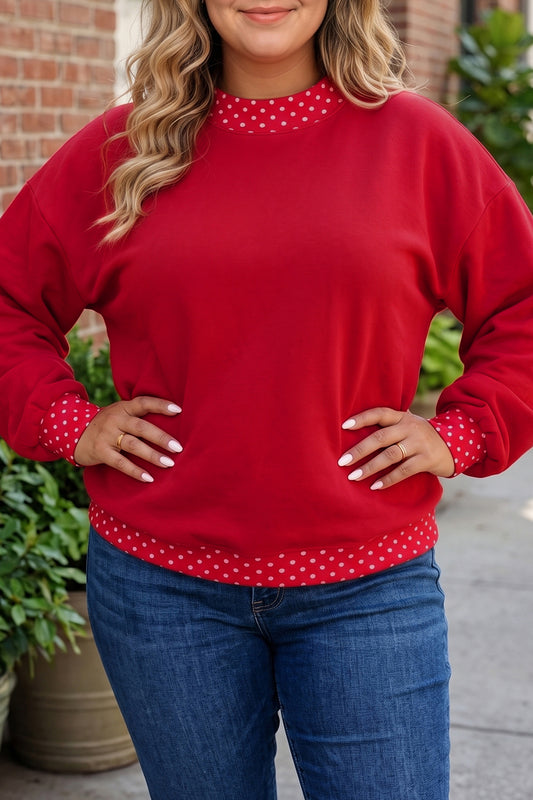 Polka Dot Accents Sweatshirt