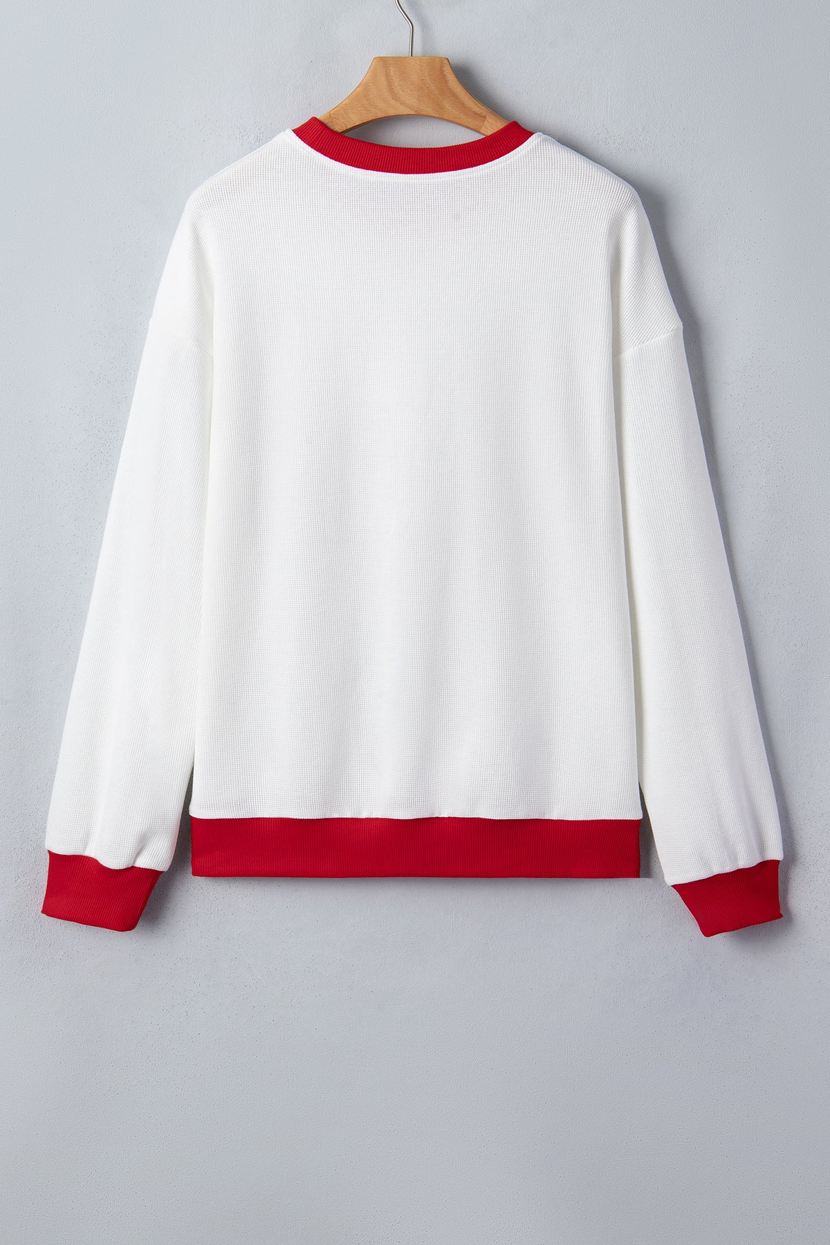 Beige Color Block Trim Merry Sweatshirt