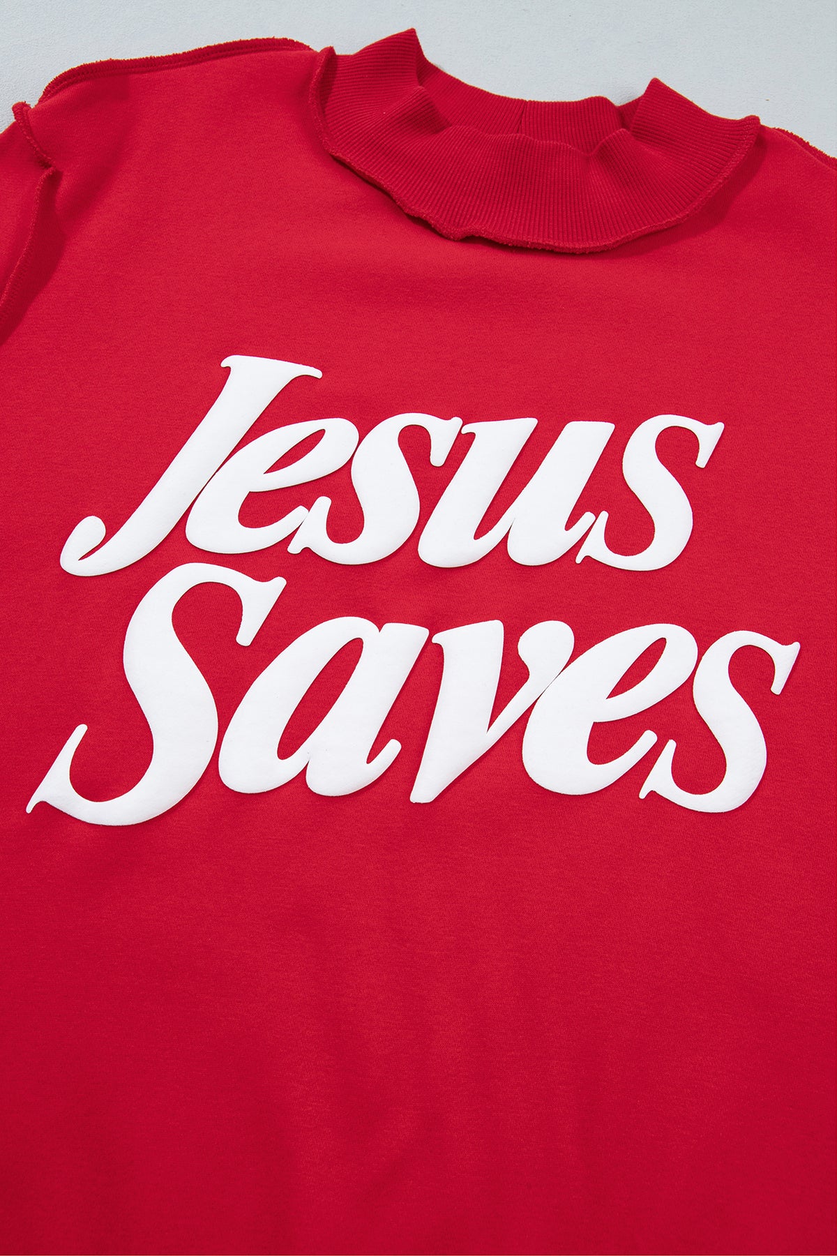 Fiery Red Jesus Saves Baggy Sweatshirt