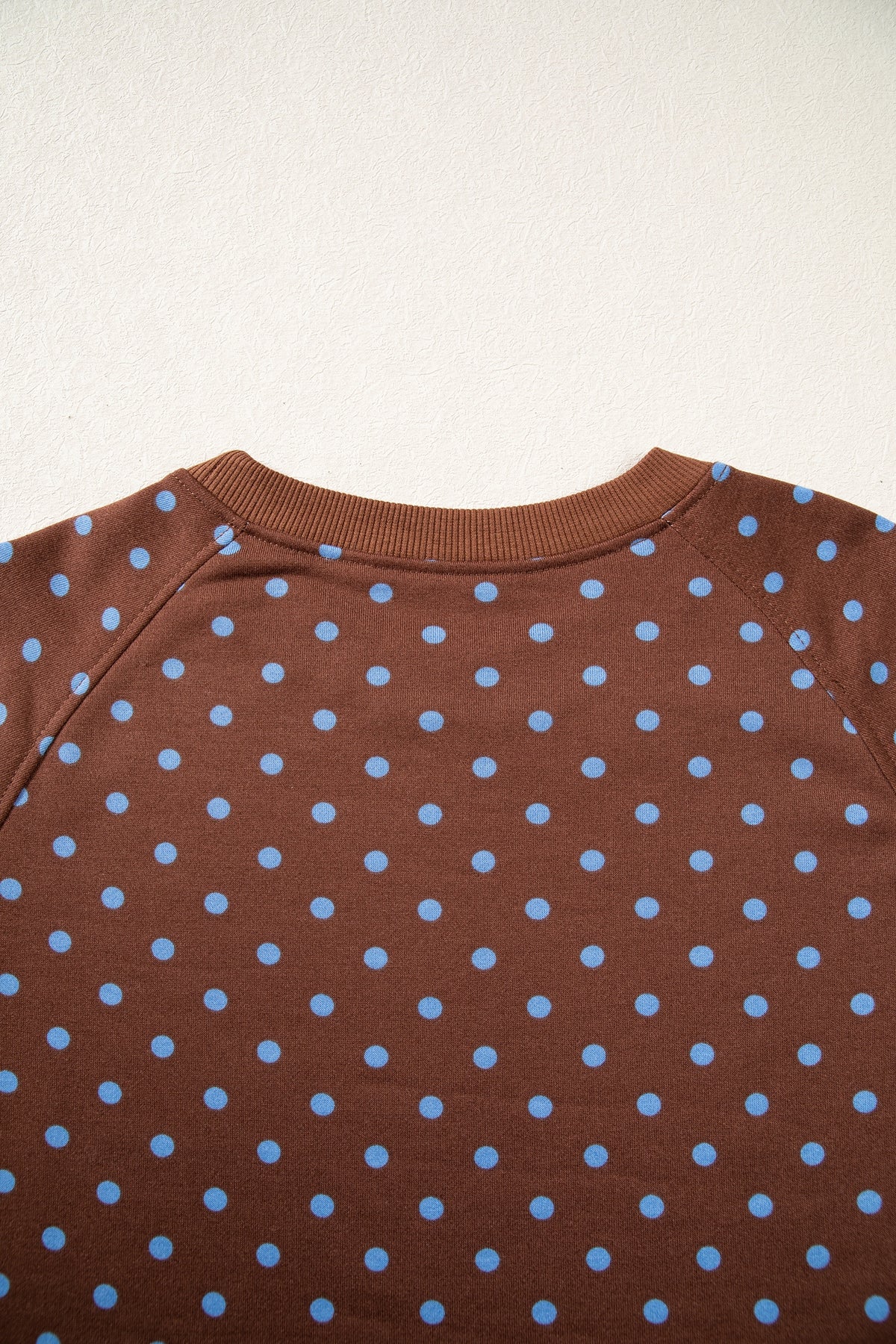 Polka Dot Drawstring Wide Leg Long Sleeve Top Pant Set