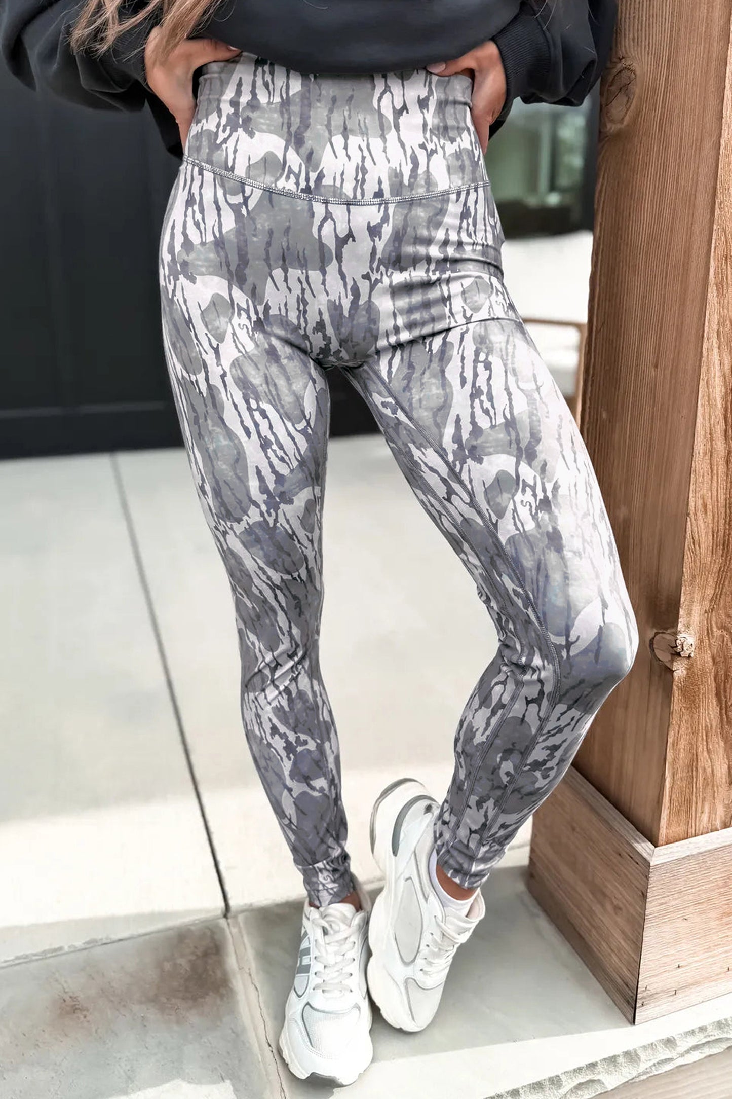 Multicolor Camouflage Pattern High Waist Leggings