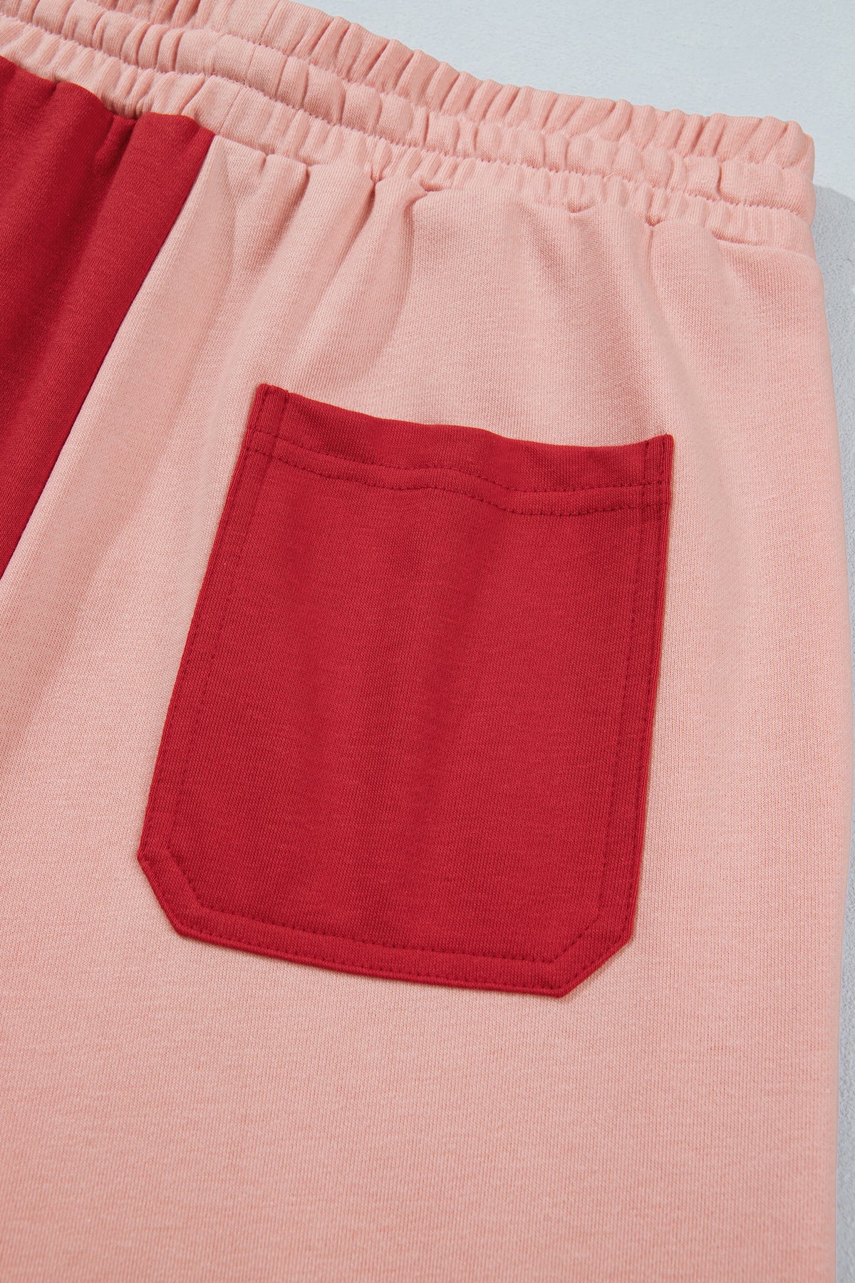 Raw Seam Colorblock Wide Leg Ankle Length Pants