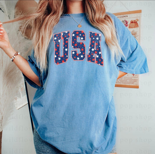 Patriotic Dark Blue Stars - USA
