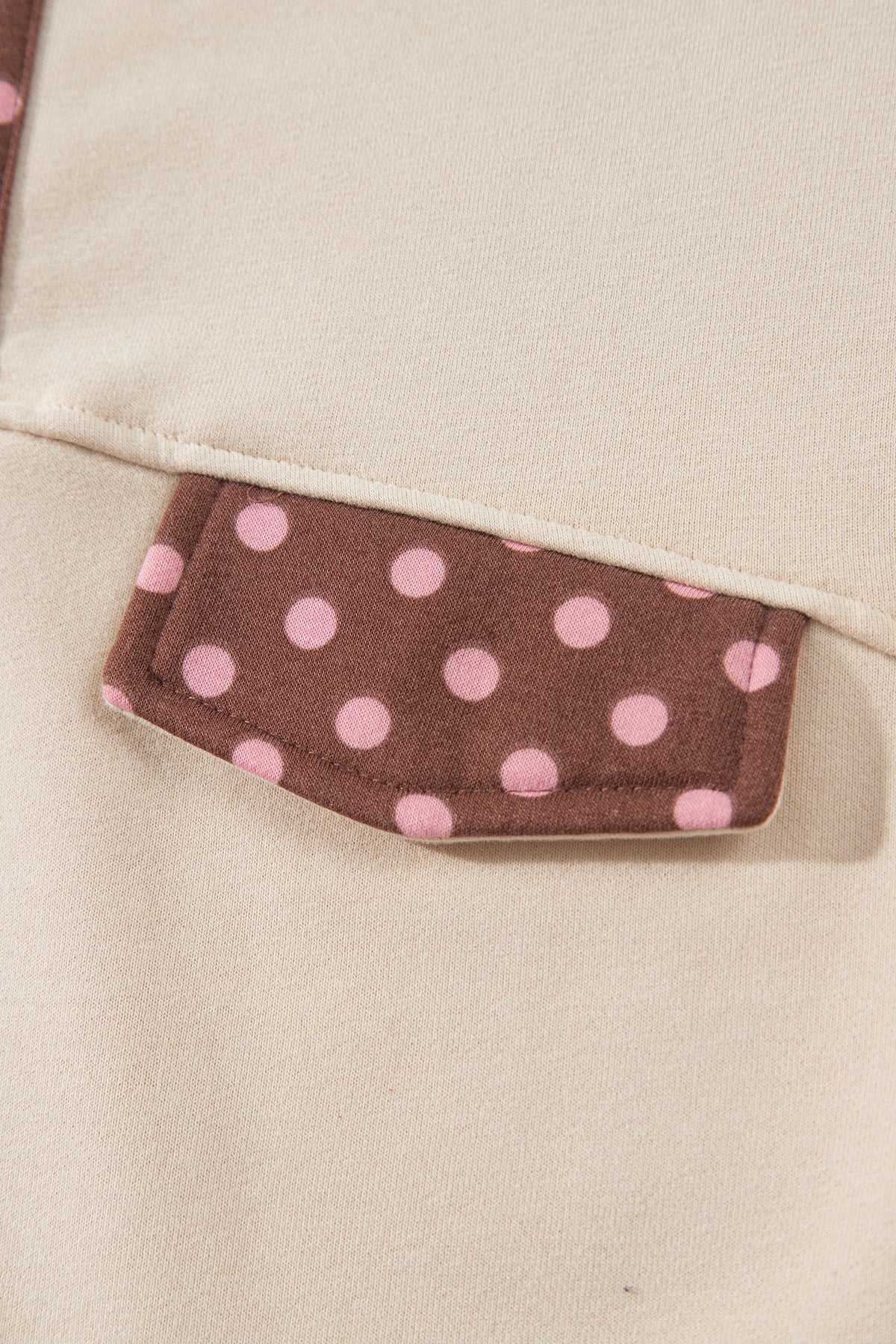 Polka Dot Contrast Baggy Pullover and Elastic Waist Shorts Set