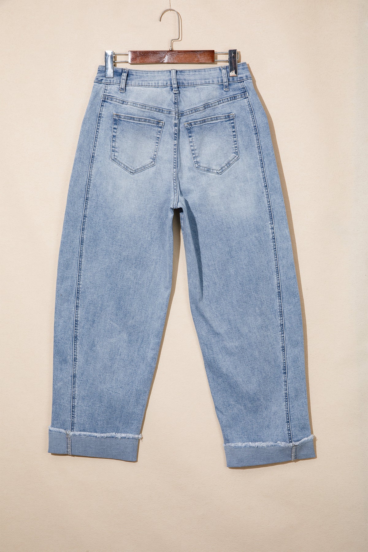 Raw Hem Loose Ankle-length Jeans