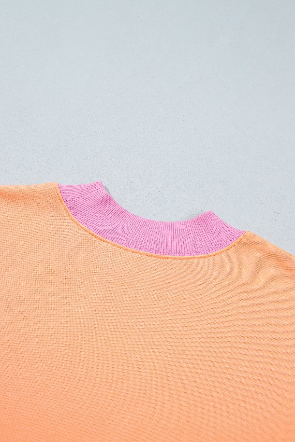 Colorblock Trim Crewneck Long Sleeve Pullover Sweatshirt