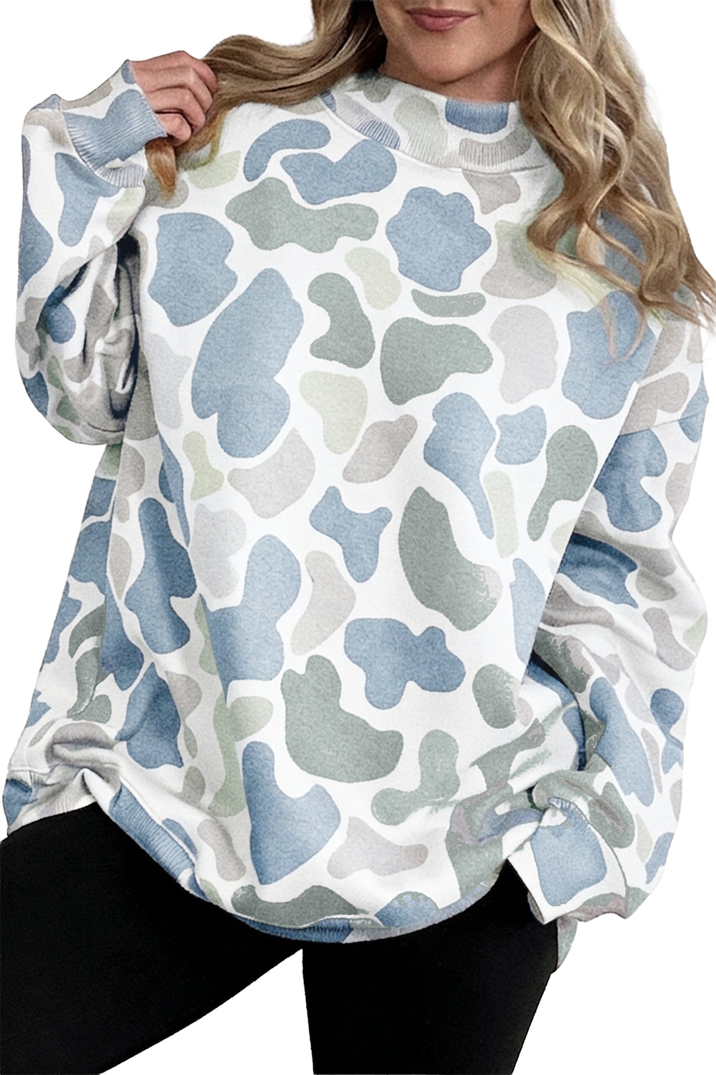 Camouflage Western Style Pullover Sweatshirt
