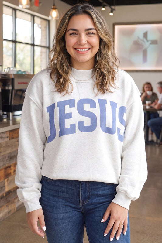 Jesus Long Sleeve Oversized Sweatshirt