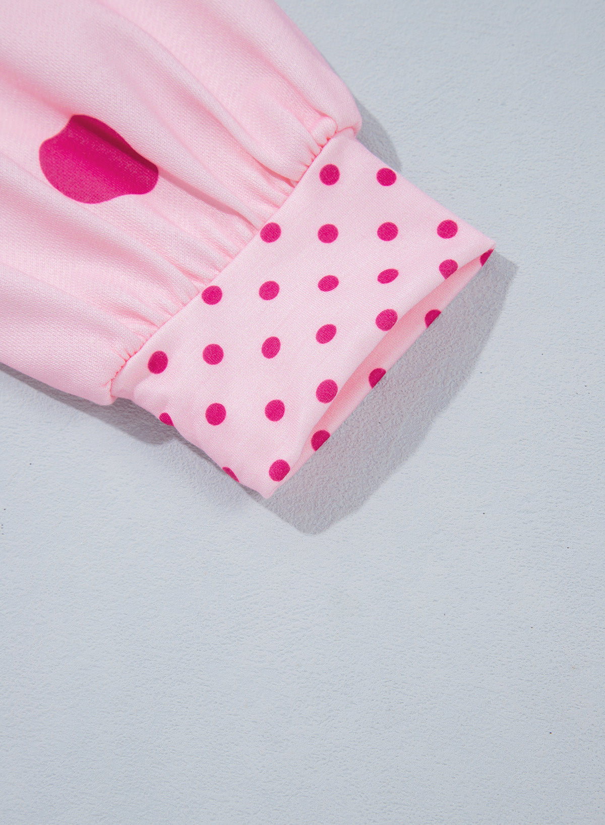 Polka Dot Print Contrast Detail Oversized Sweatshirt