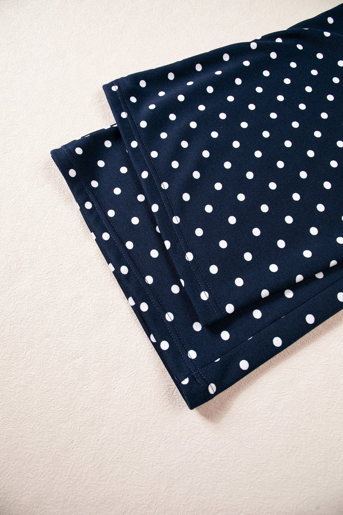 Polka Dot Drawstring Wide Leg Long Sleeve Top Pant Set