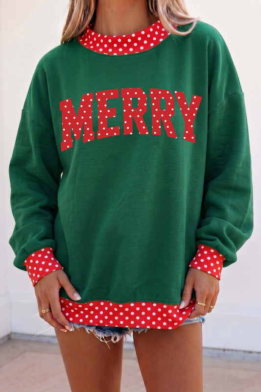 Merry Christmas Polka Dot Sweatshirt