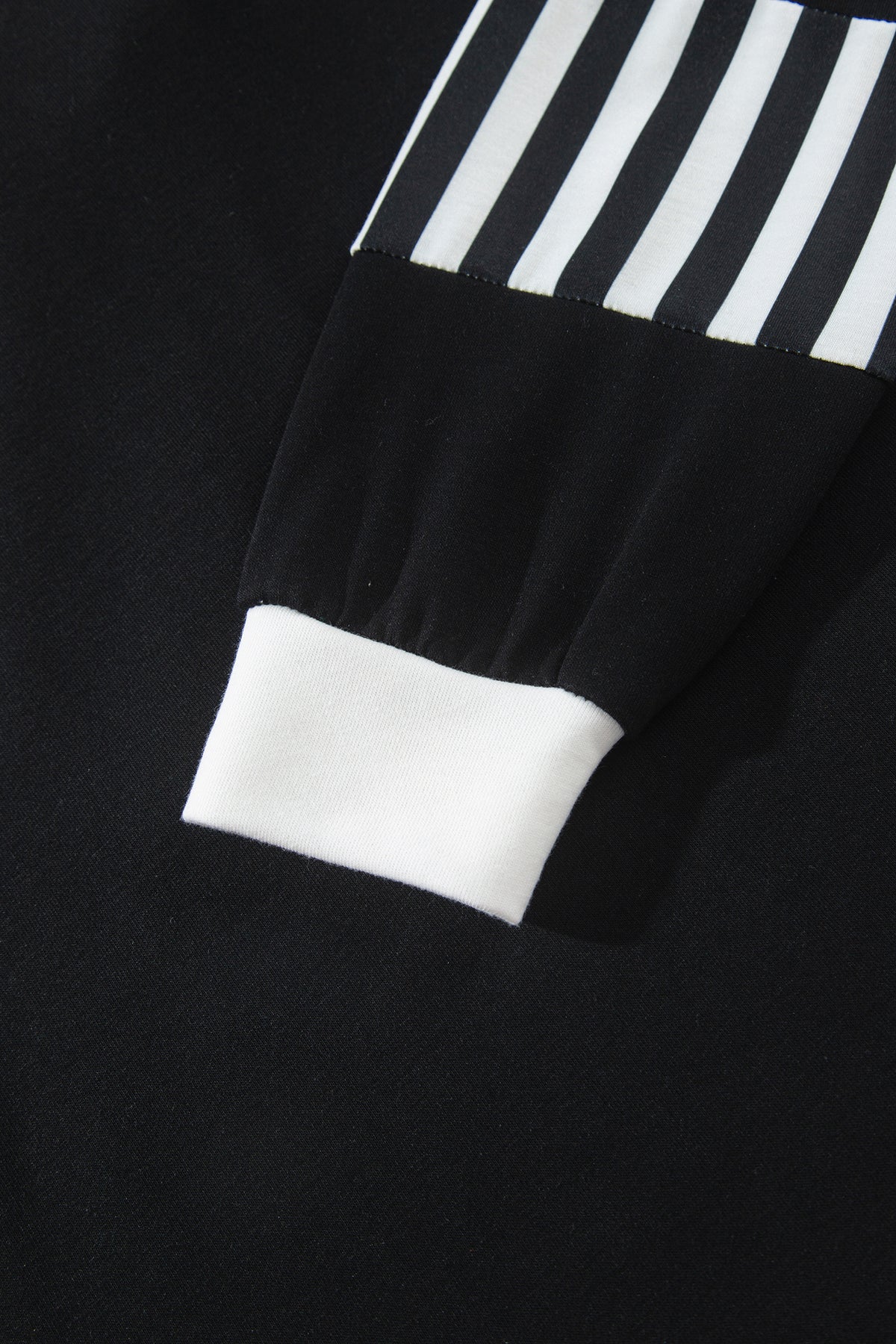 Striped Color Block Pullover Top Drawstring Shorts Set