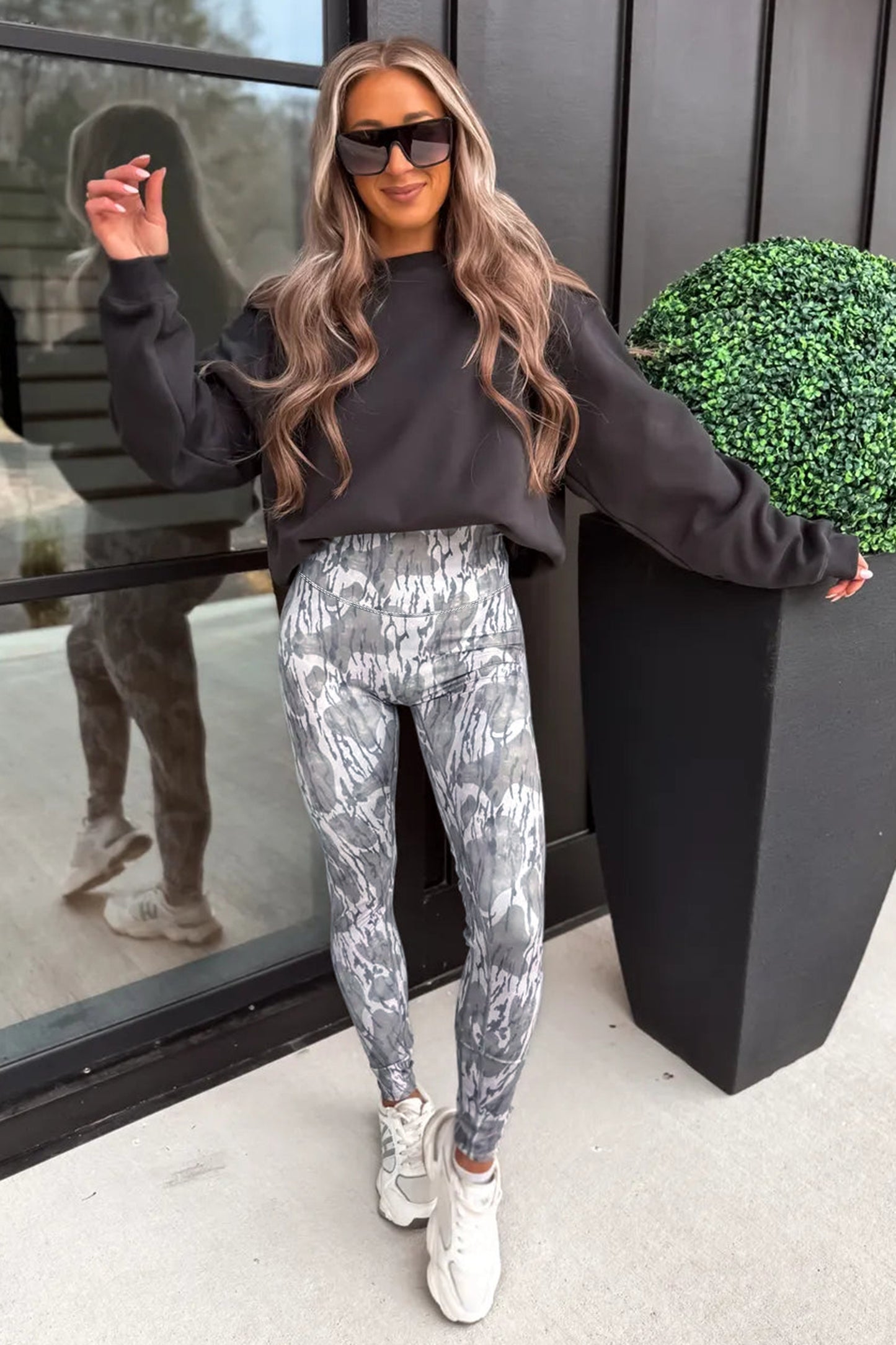 Multicolor Camouflage Pattern High Waist Leggings