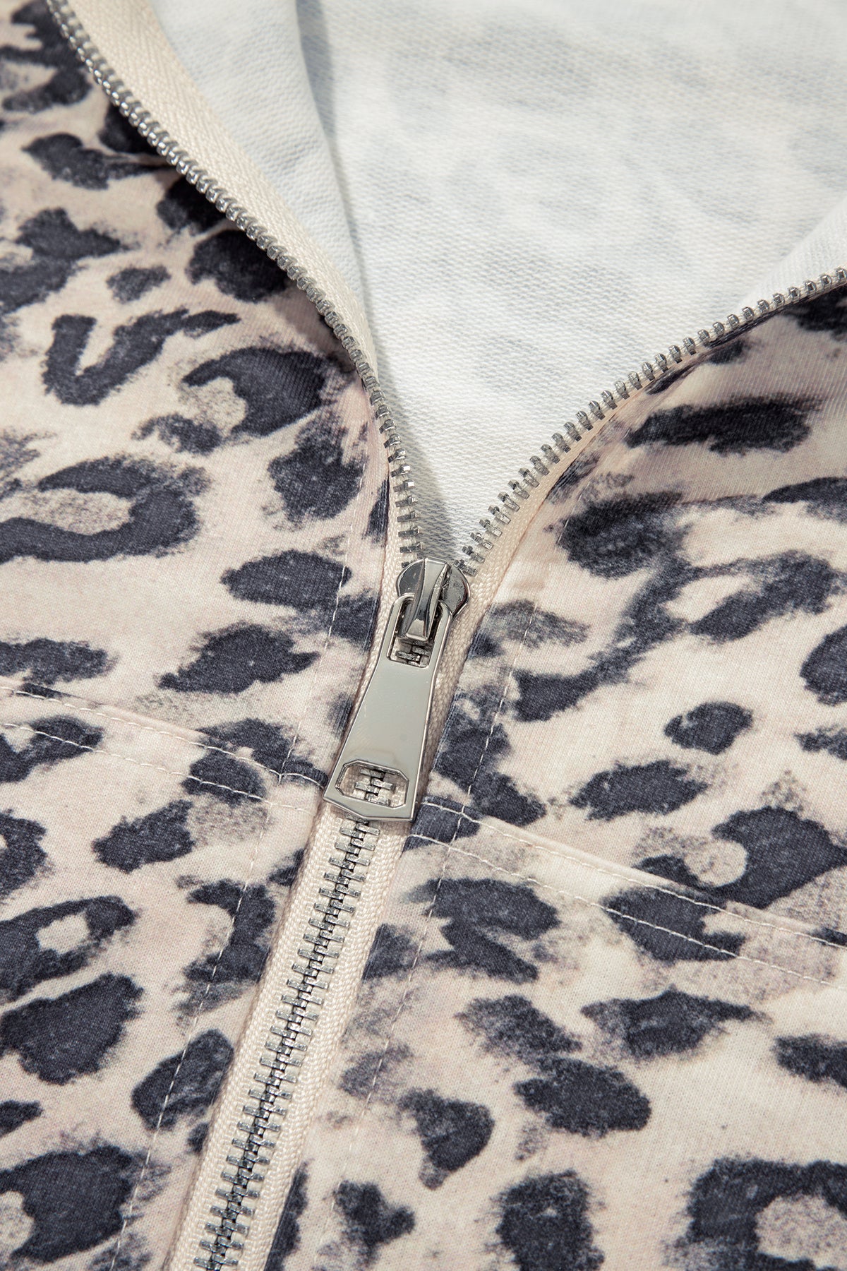 Leopard Zip-Up + Shorts Set