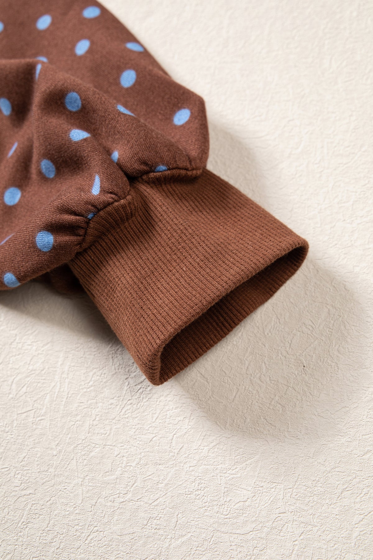 Polka Dot Drawstring Wide Leg Long Sleeve Top Pant Set