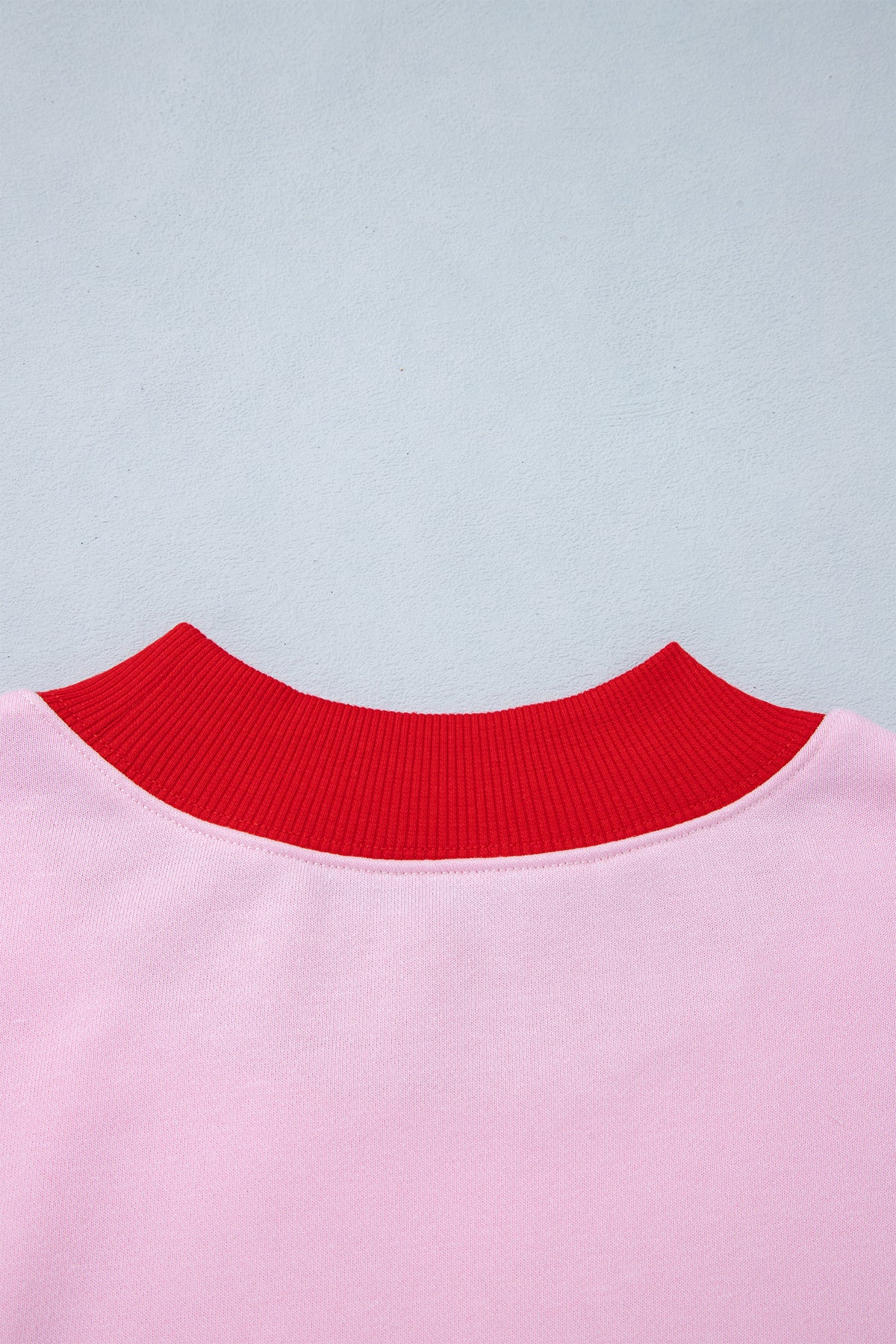 Colorblock Trim Crewneck Long Sleeve Pullover Sweatshirt