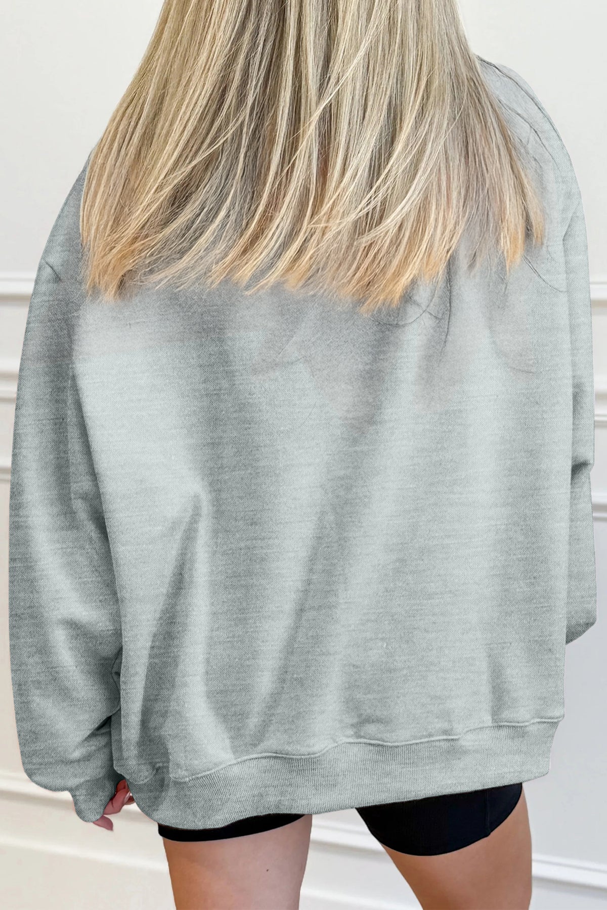 Solid Color Oversized Mock Neck Sweatshirt