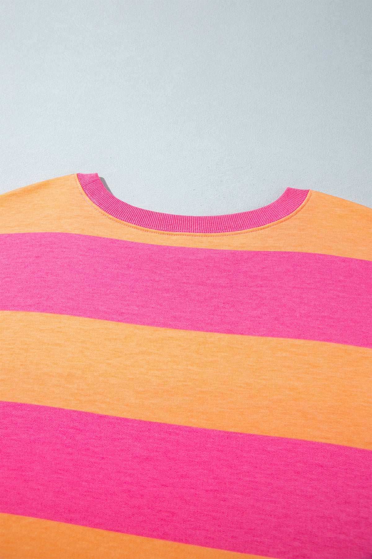 Pink + Orange Stripe Plus Size Long Sleeve Top Drawstring Short Set