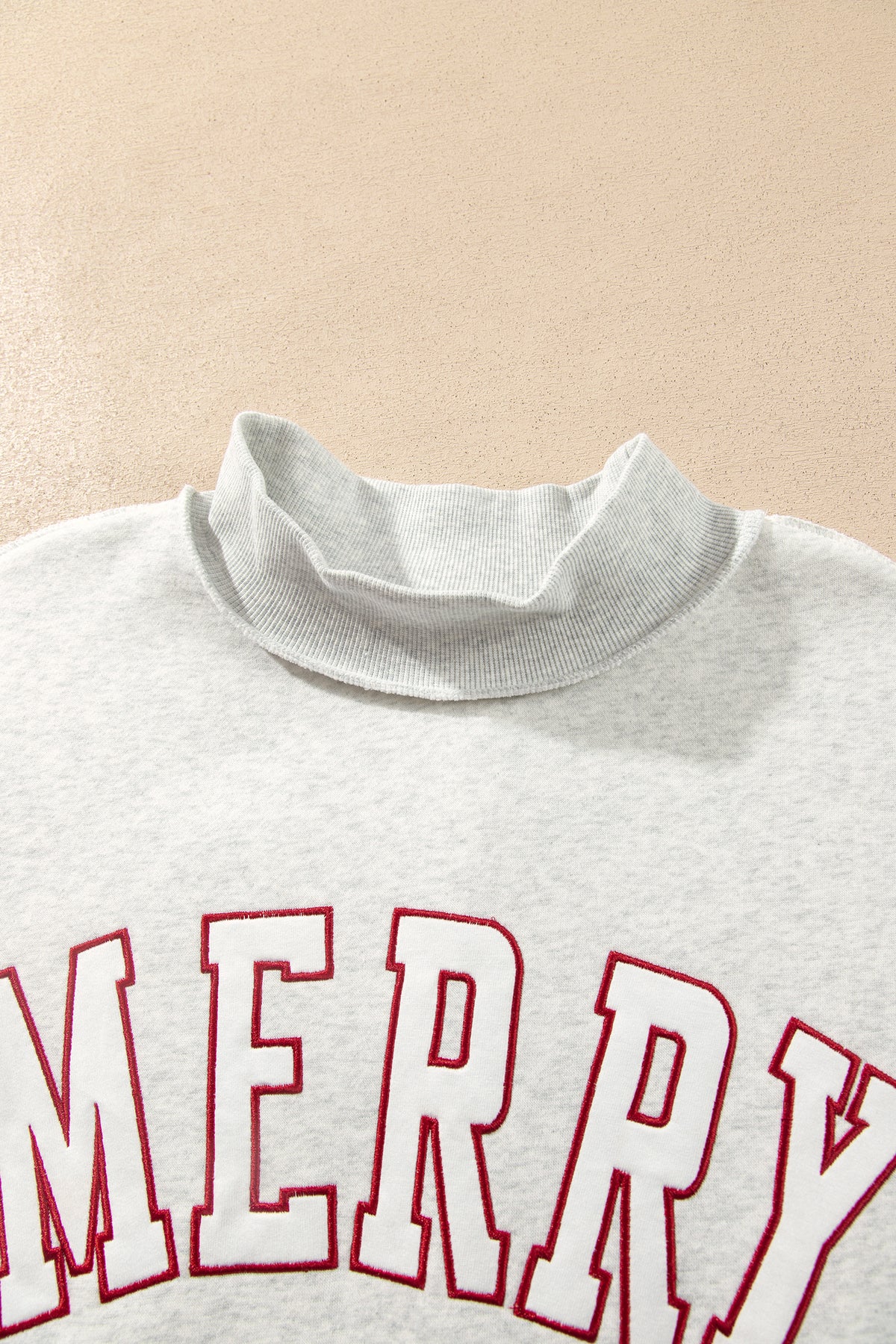 MERRY Embroidered Letter Pullover Sweatshirt