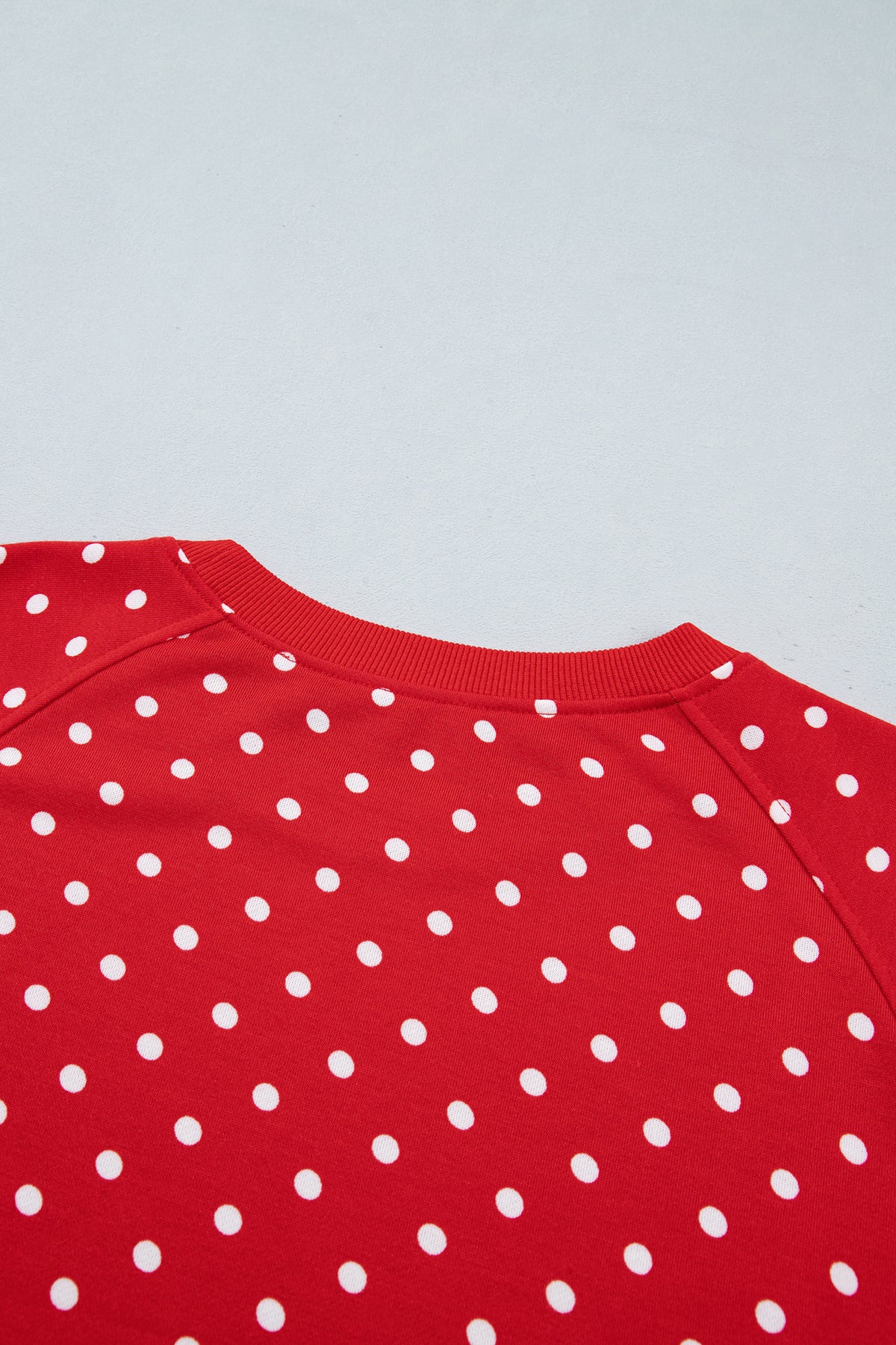 Polka Dot Drawstring Wide Leg Long Sleeve Top Pant Set