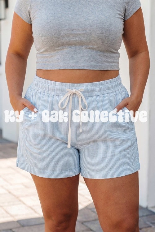 Sky Blue Stripe Shorts