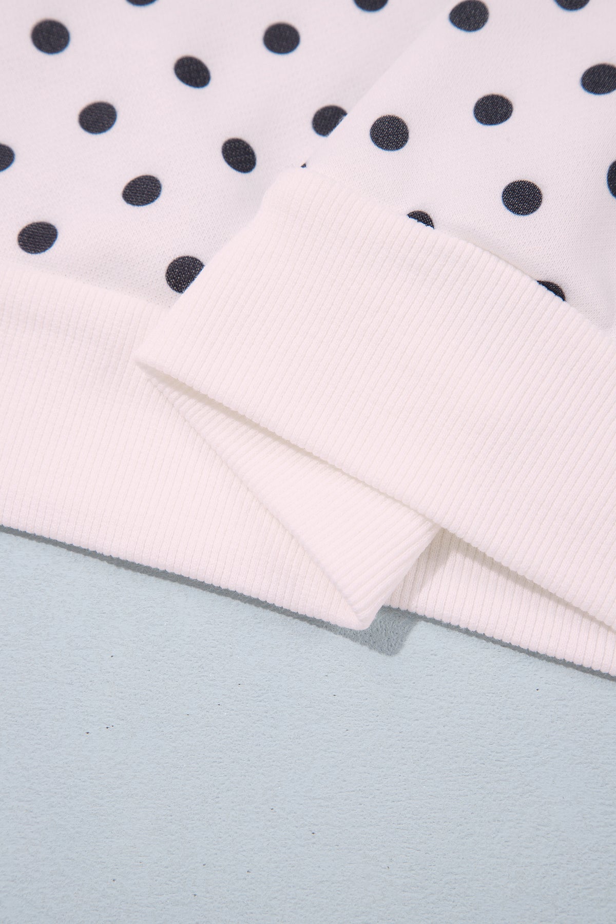 Casual Polka Dot Mock Neck Sweatshirt