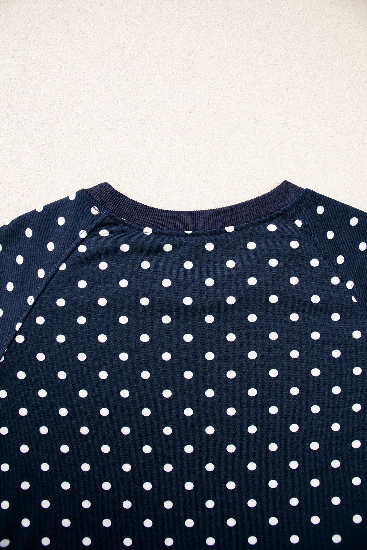 Polka Dot Drawstring Wide Leg Long Sleeve Top Pant Set