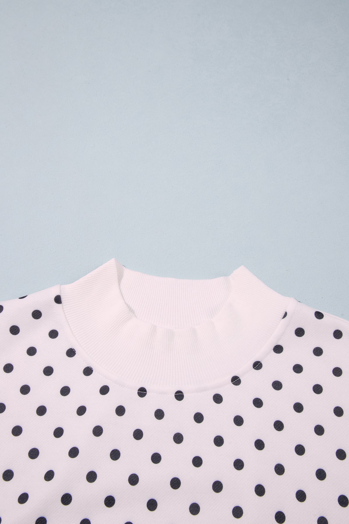 Casual Polka Dot Mock Neck Sweatshirt