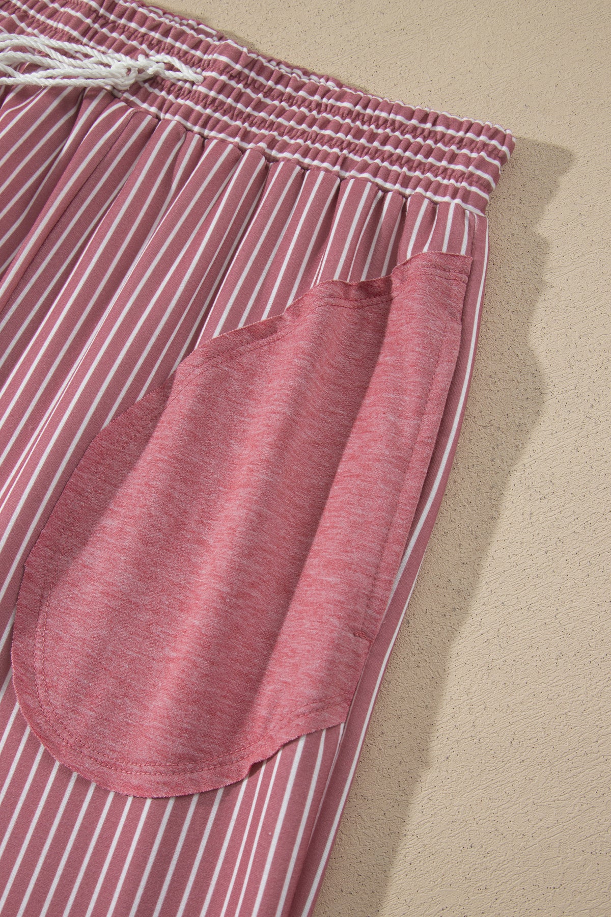 Raw Seam Patchwork Long Sleeve Top Pocket Casual Pants Set