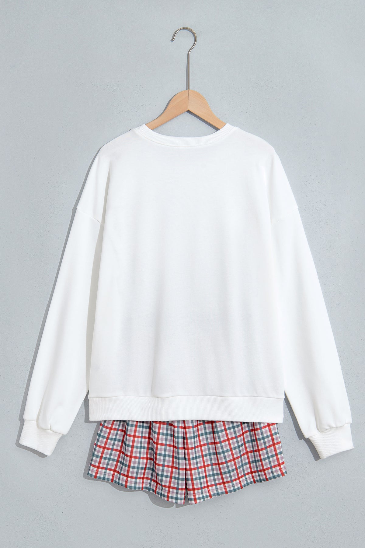 Plaid MERRY Holiday Long Sleeve Top and Shorts Set