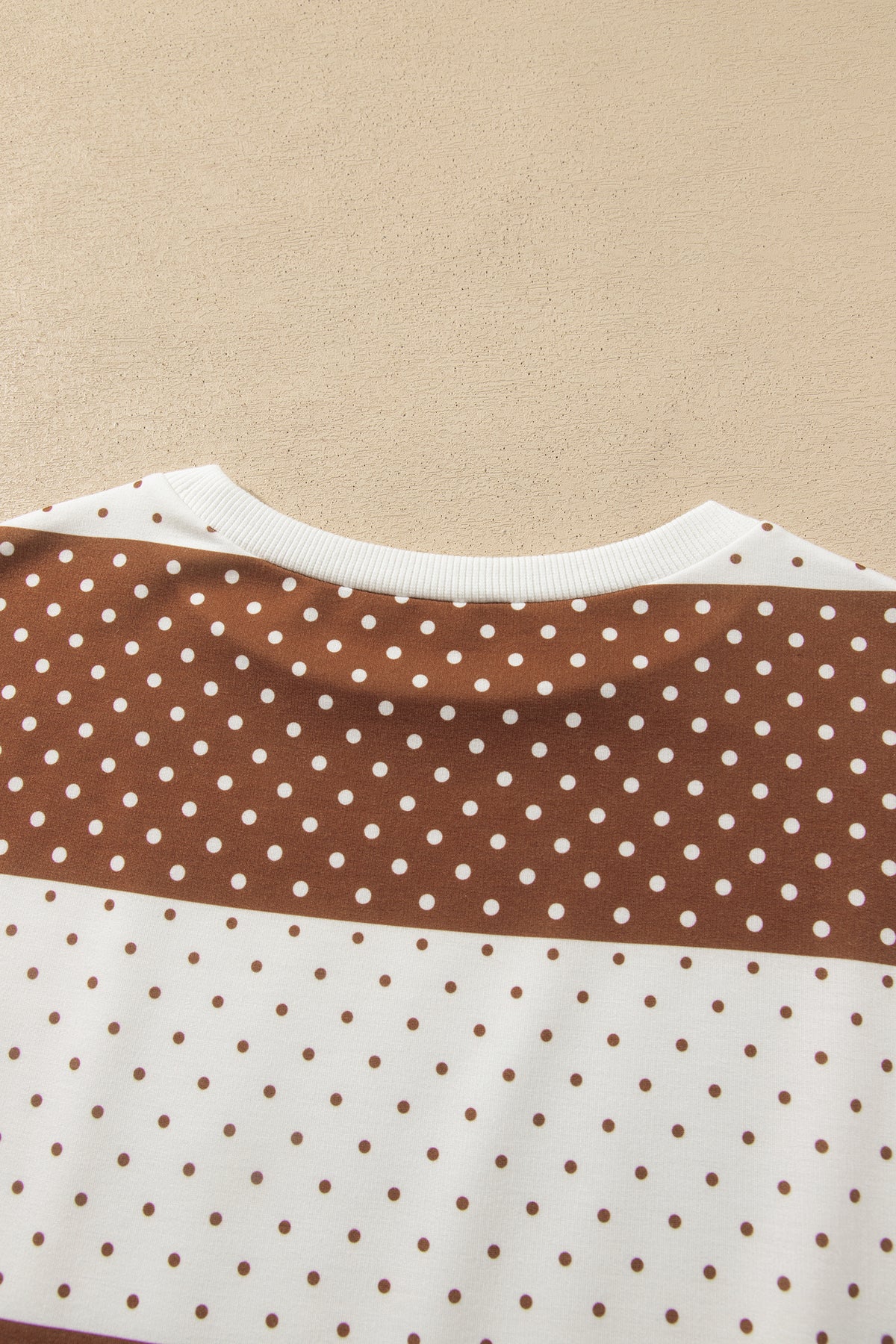 Polka Dot Patchwork Colorblock Long Sleeve Top