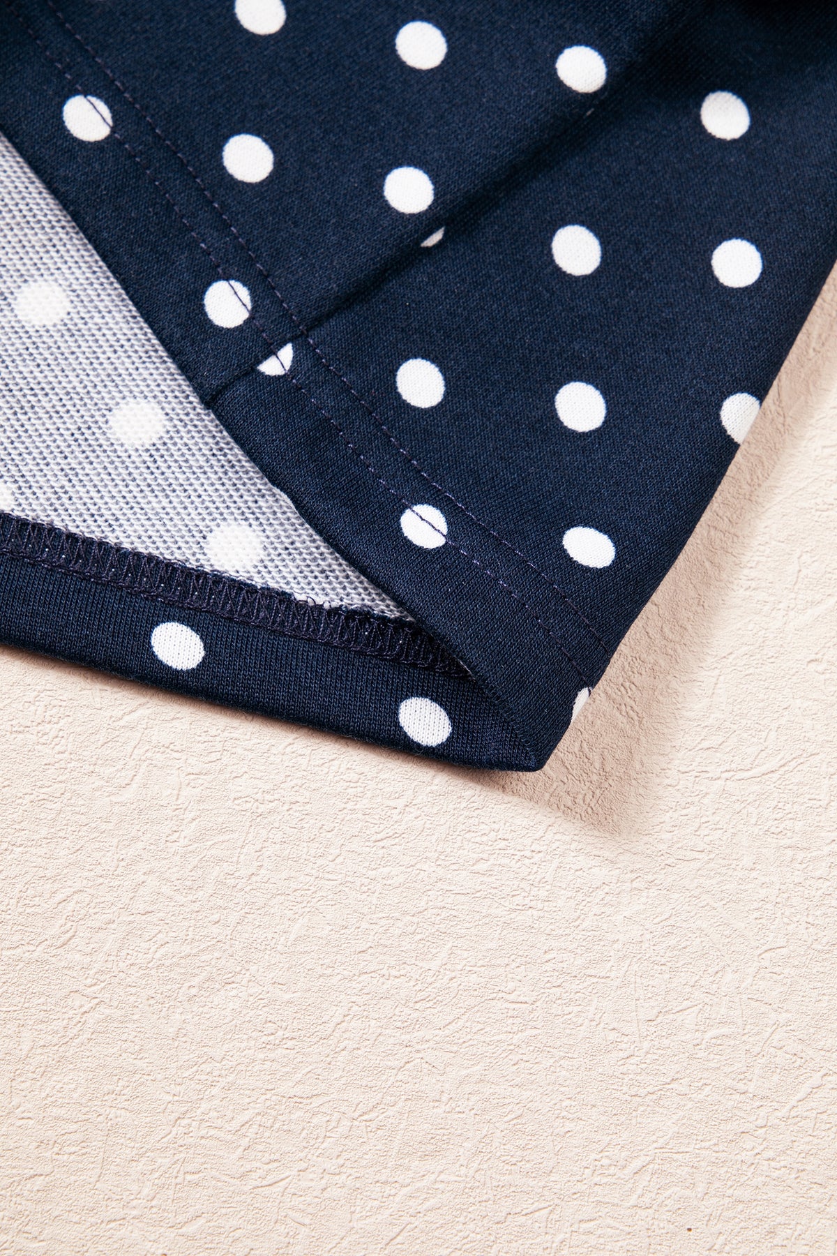 Polka Dot Drawstring Wide Leg Long Sleeve Top Pant Set