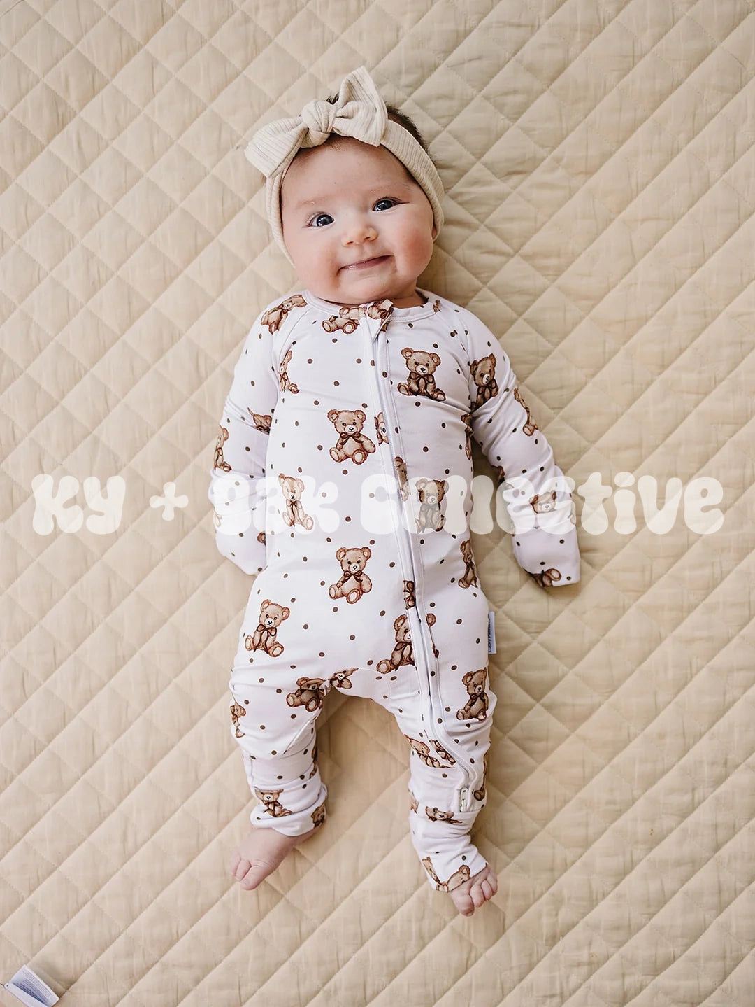 Bamboo Zip Romper | Cute Bear