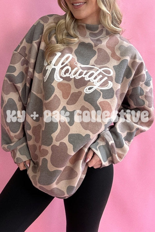 Camo Print Howdy Sweatshirt