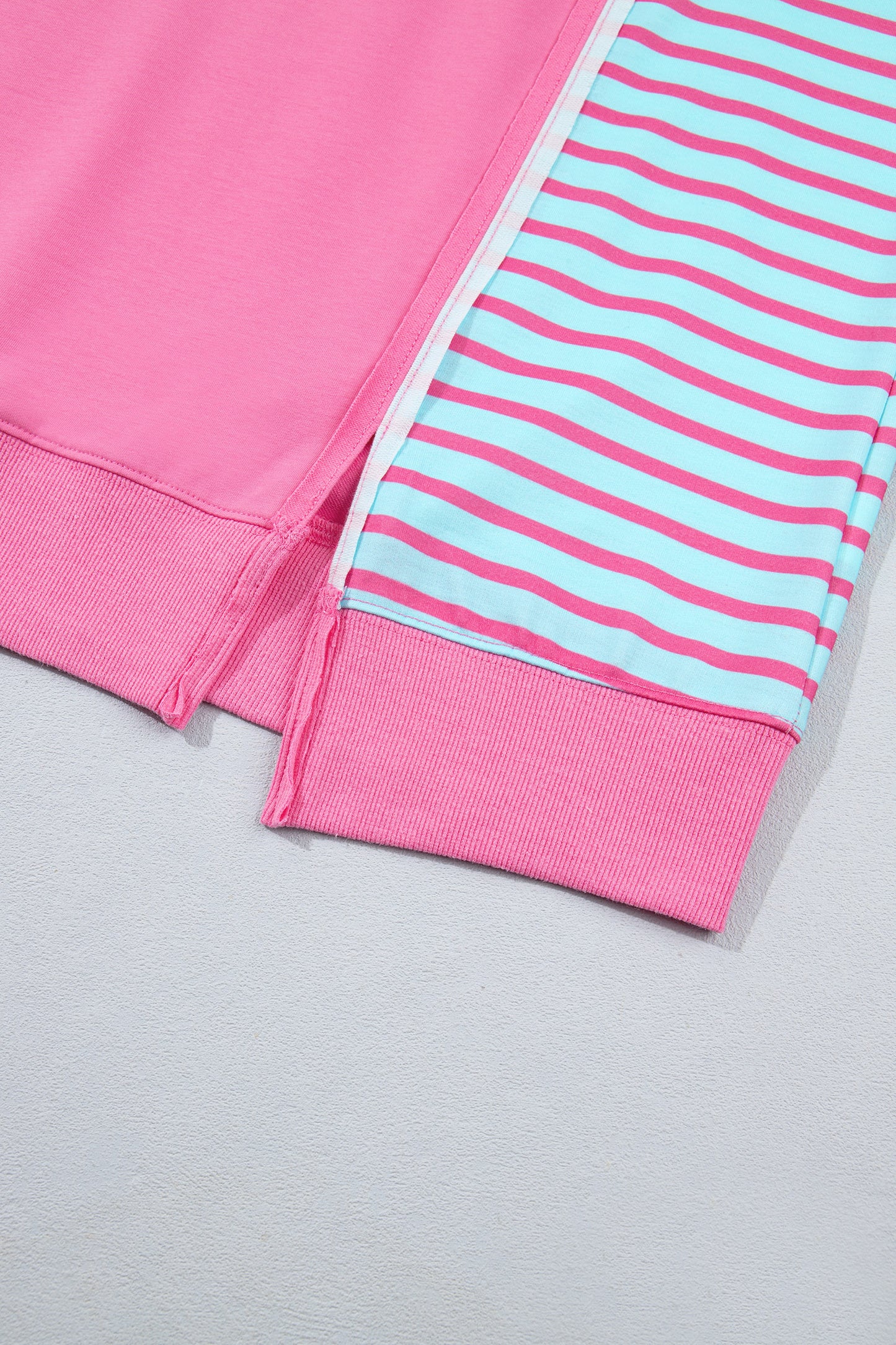 Purple Orchid Striped Colorblock Long Sleeve Tunic Plus Size Sweatshirt