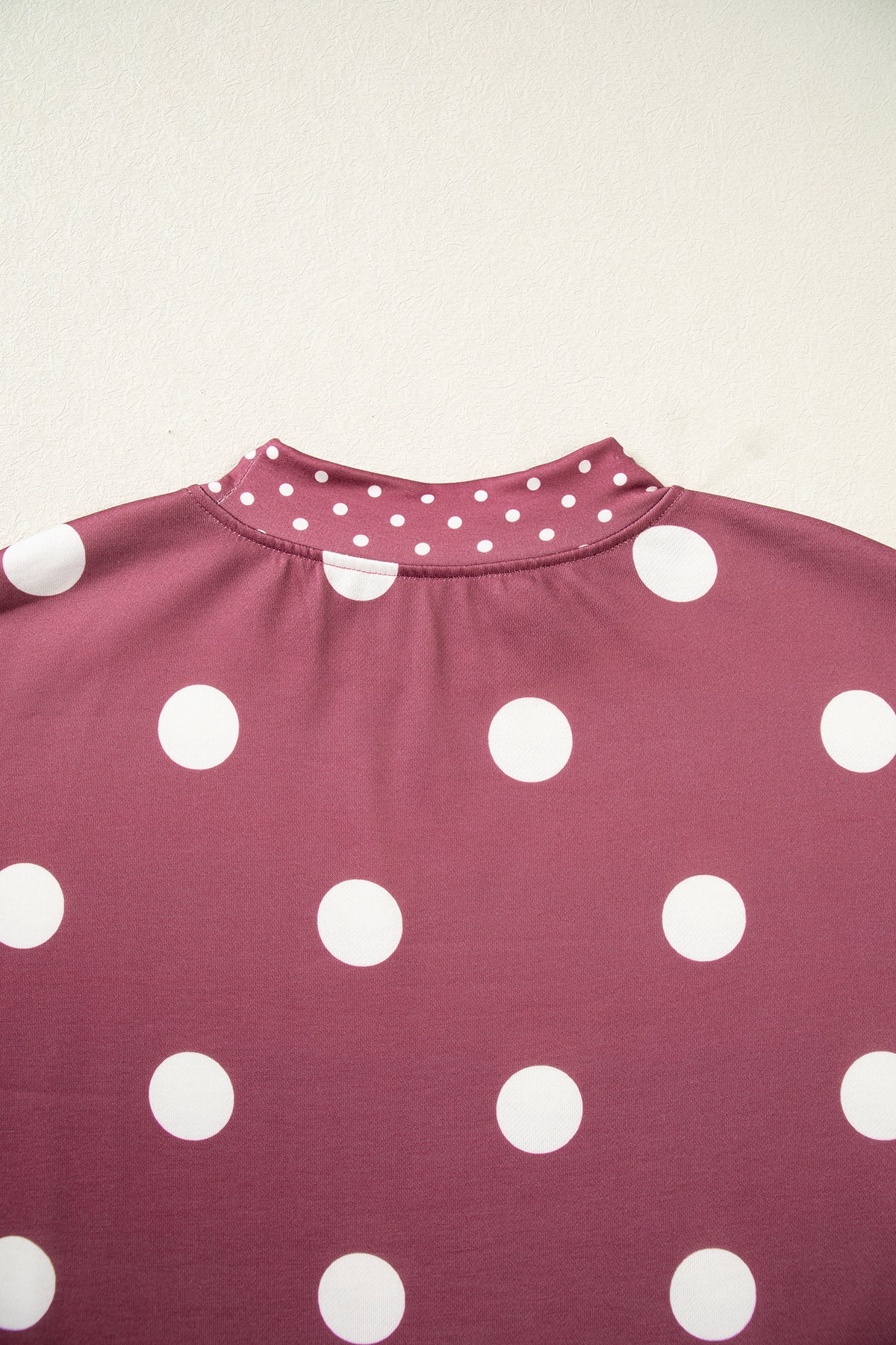 Polka Dot Print Contrast Detail Oversized Sweatshirt