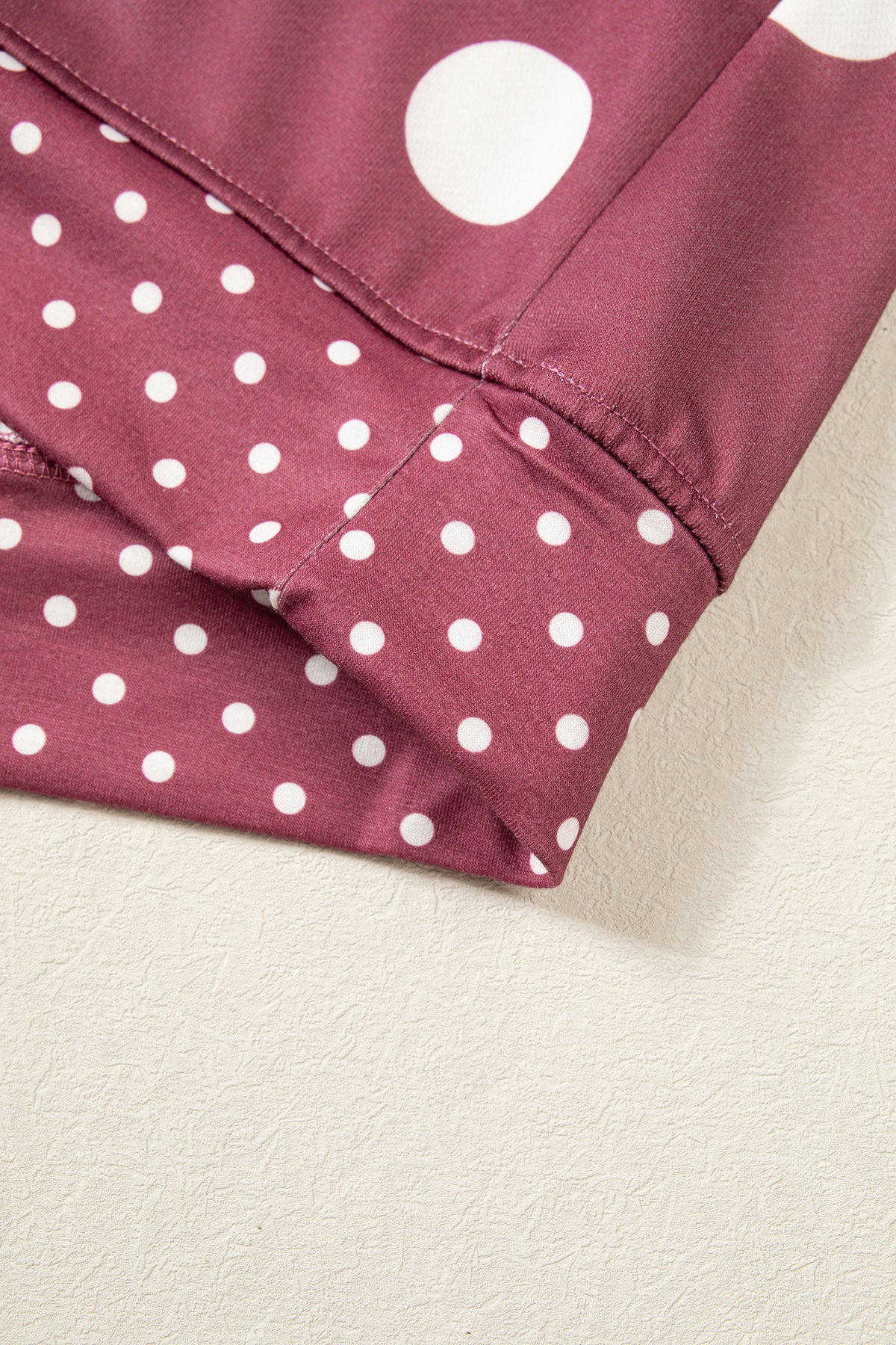 Polka Dot Print Contrast Detail Oversized Sweatshirt