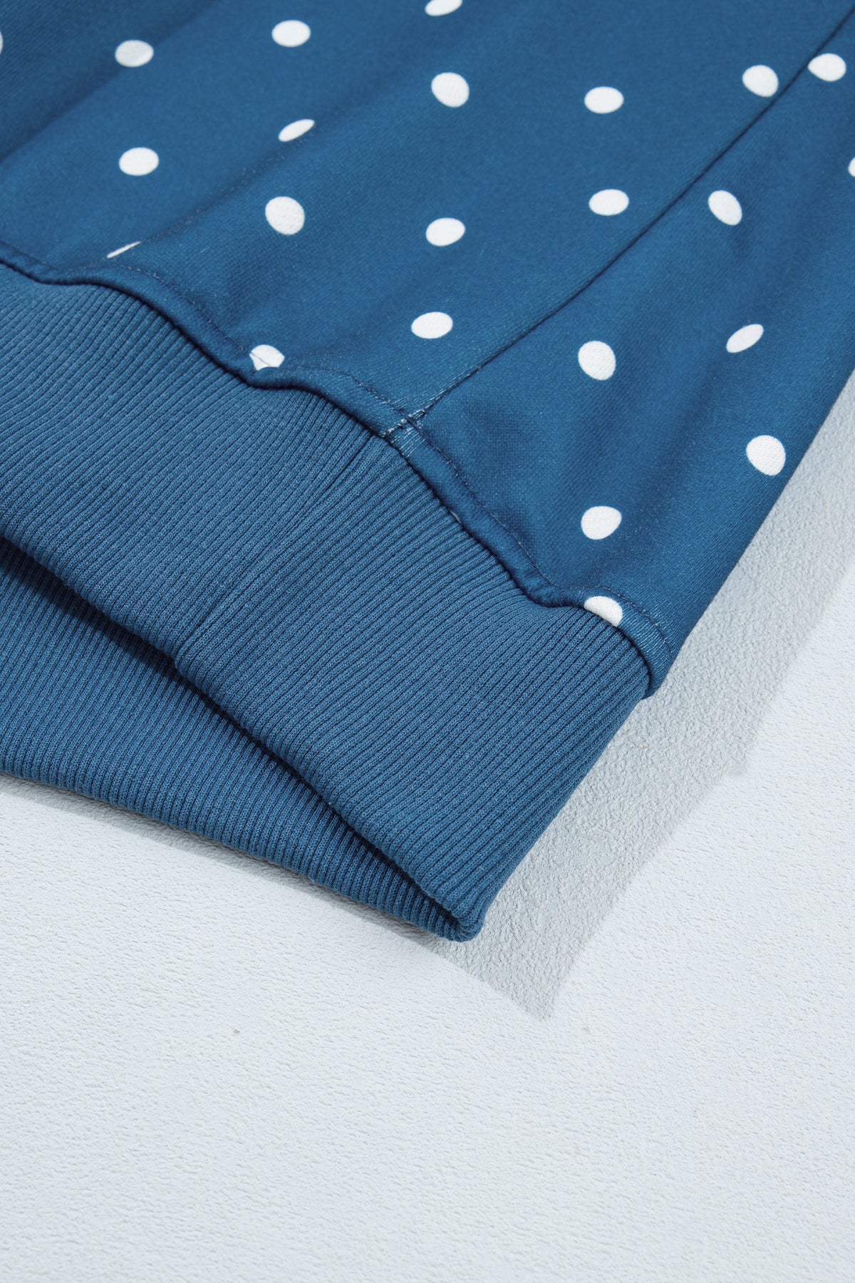 Polka Dot Print Metal Button Collar Casual Pullover