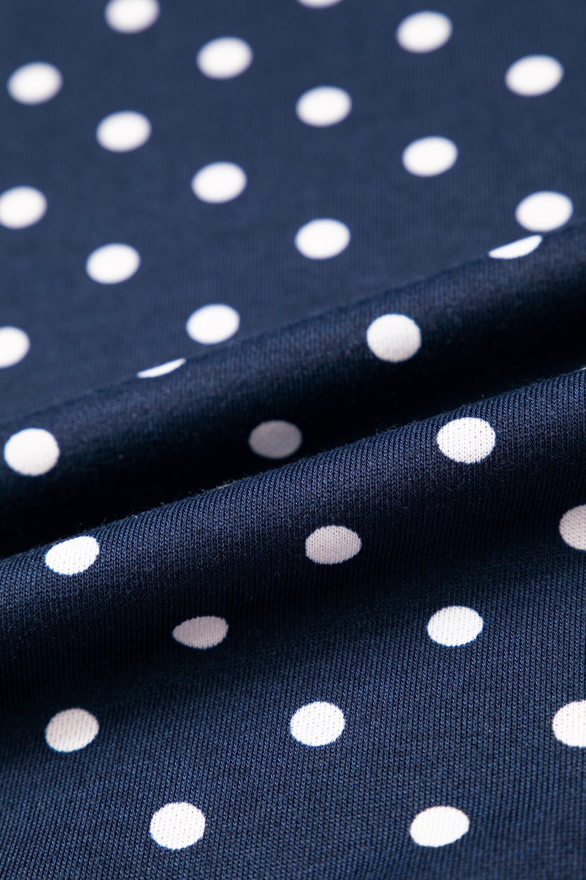 Polka Dot Drawstring Wide Leg Long Sleeve Top Pant Set