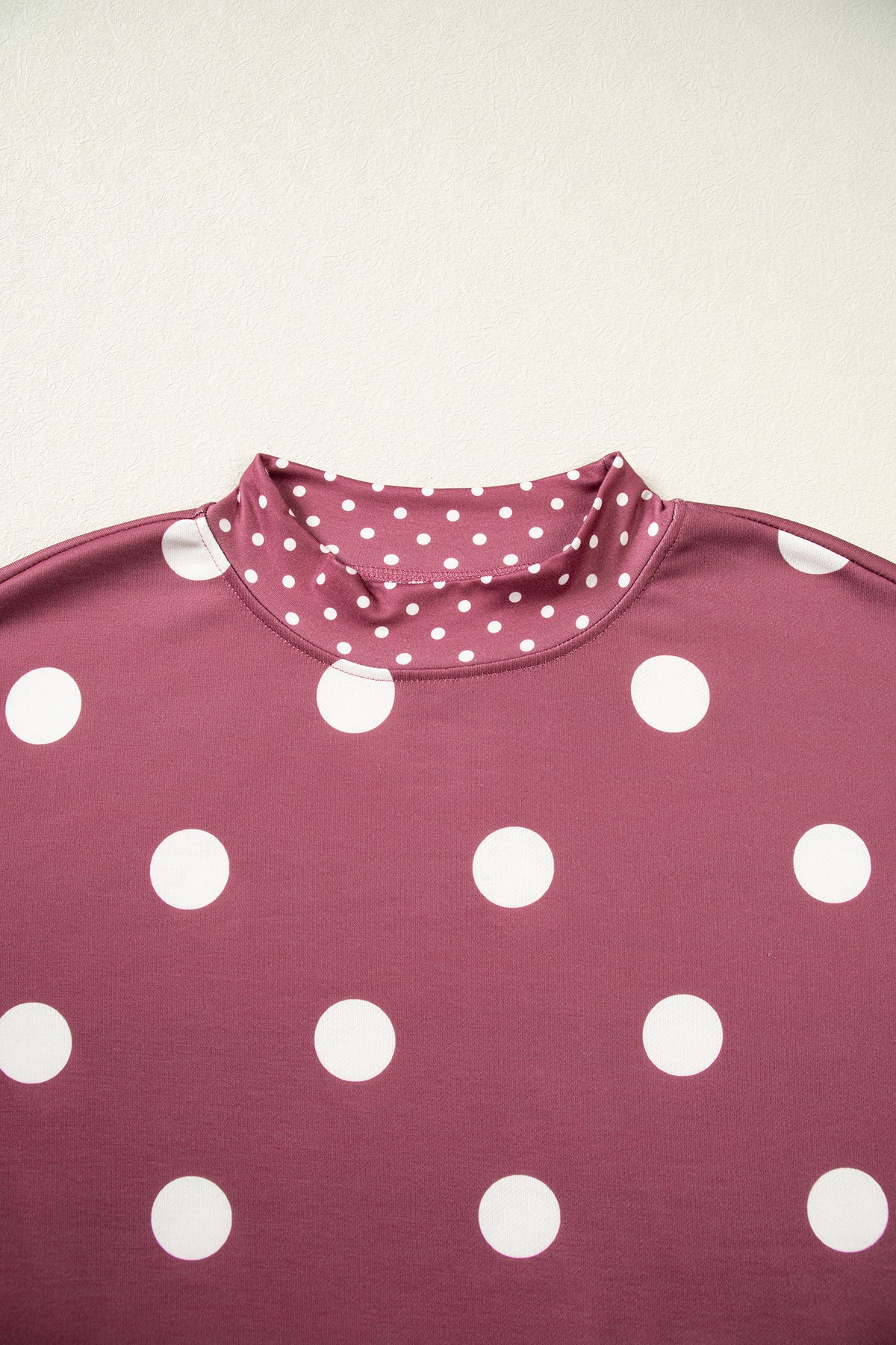 Polka Dot Print Contrast Detail Oversized Sweatshirt